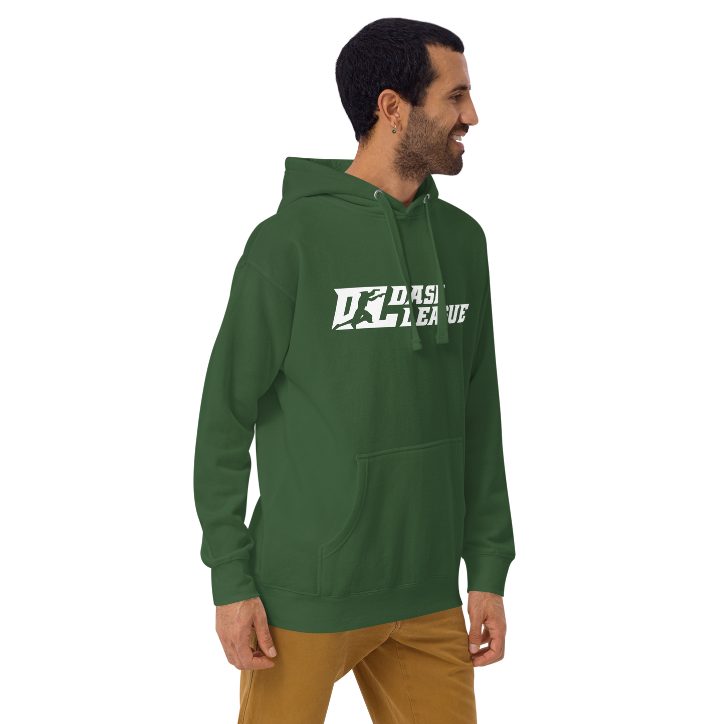 Sweat à capuche unisexe blanc avec logo DL large
