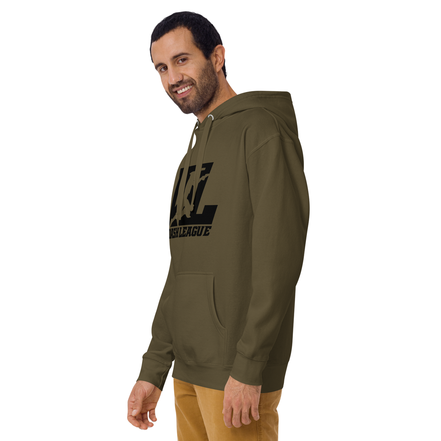 Sudadera unisex con capucha negra con logotipo DL