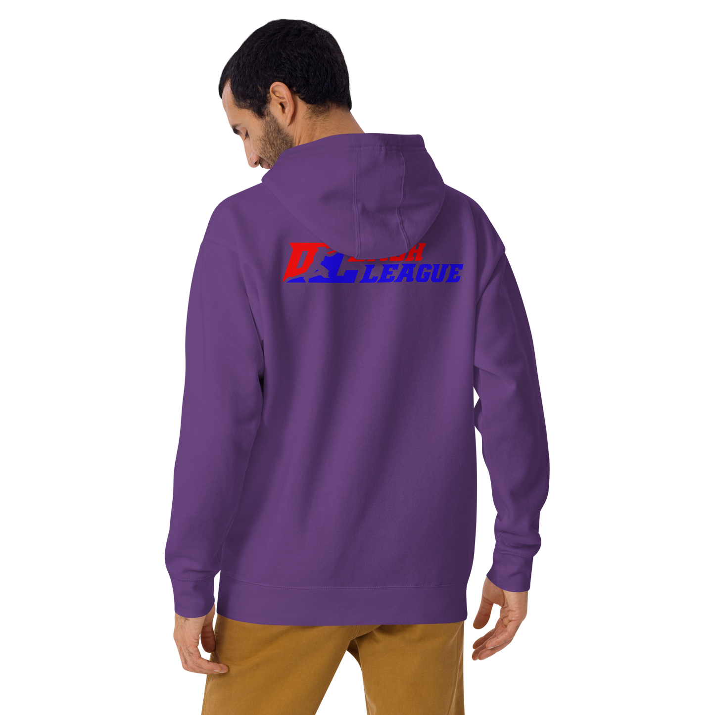 Sudadera unisex con capucha y logotipo DL en color (parte delantera y trasera)