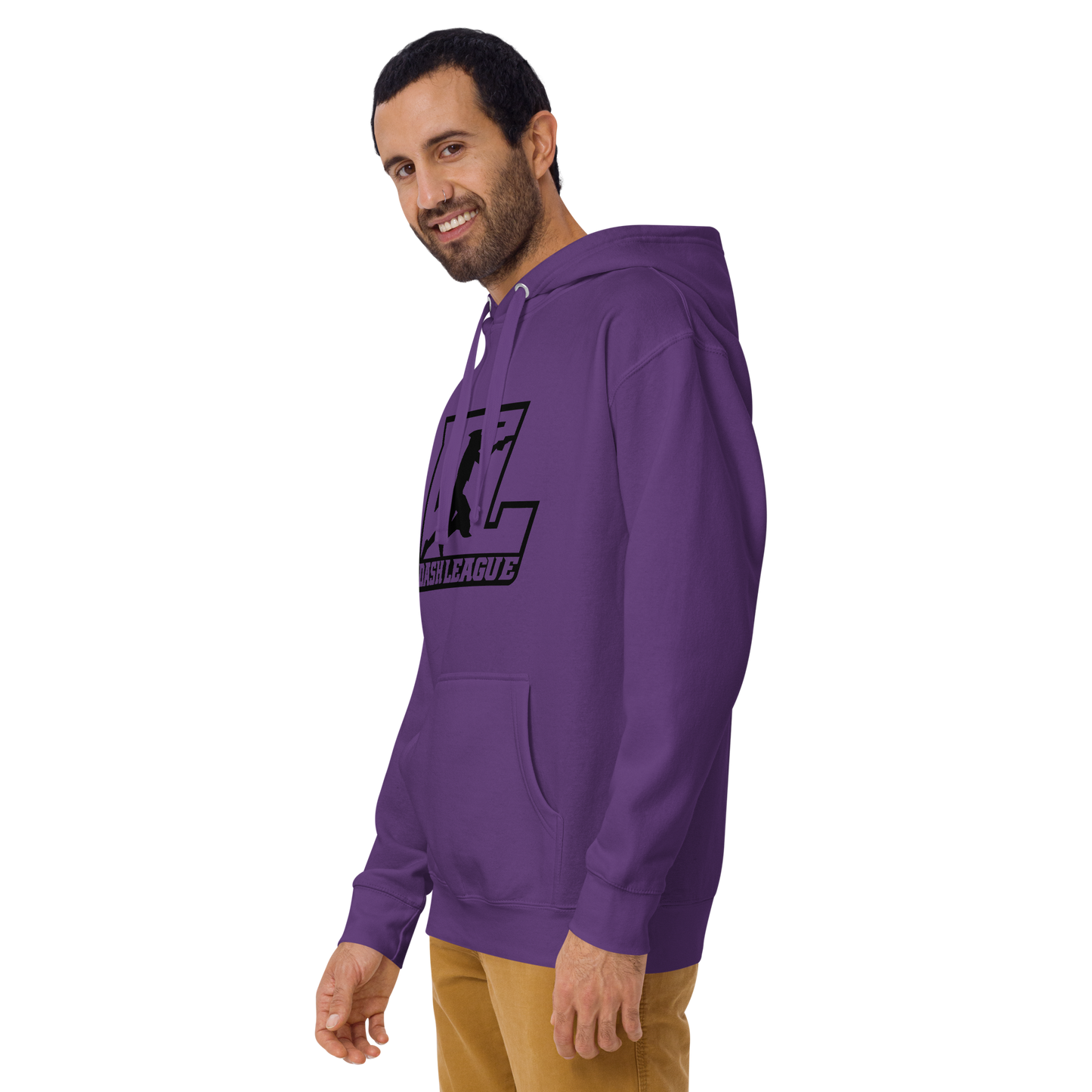 Sweat à capuche unisexe avec logo DL noir (avant + arrière)
