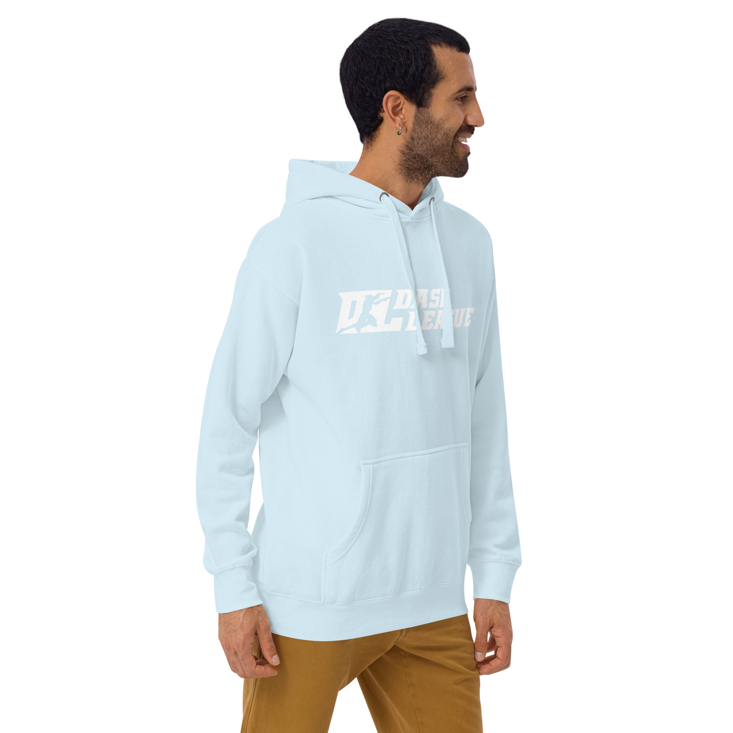 Sweat à capuche unisexe blanc avec logo DL large