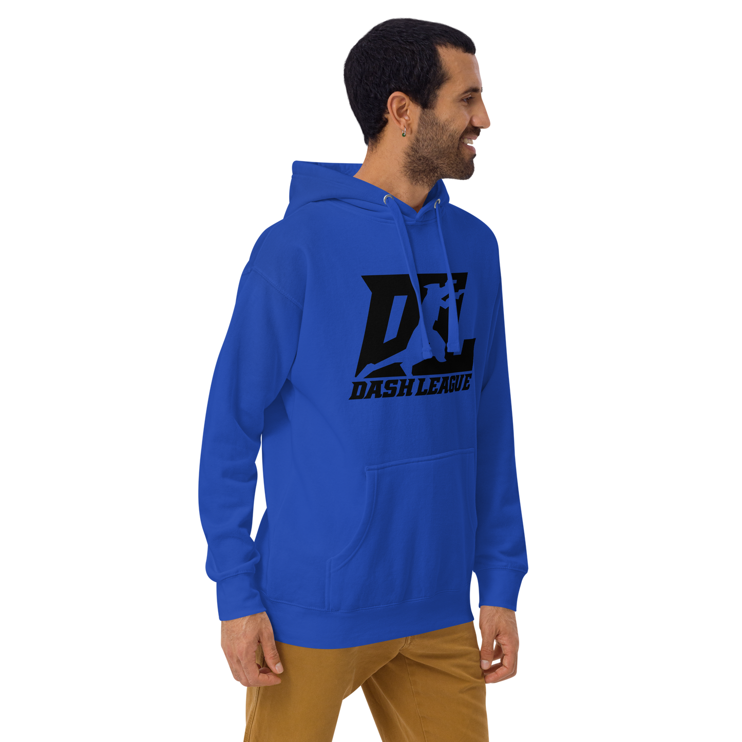 Sudadera unisex con capucha negra con logotipo DL
