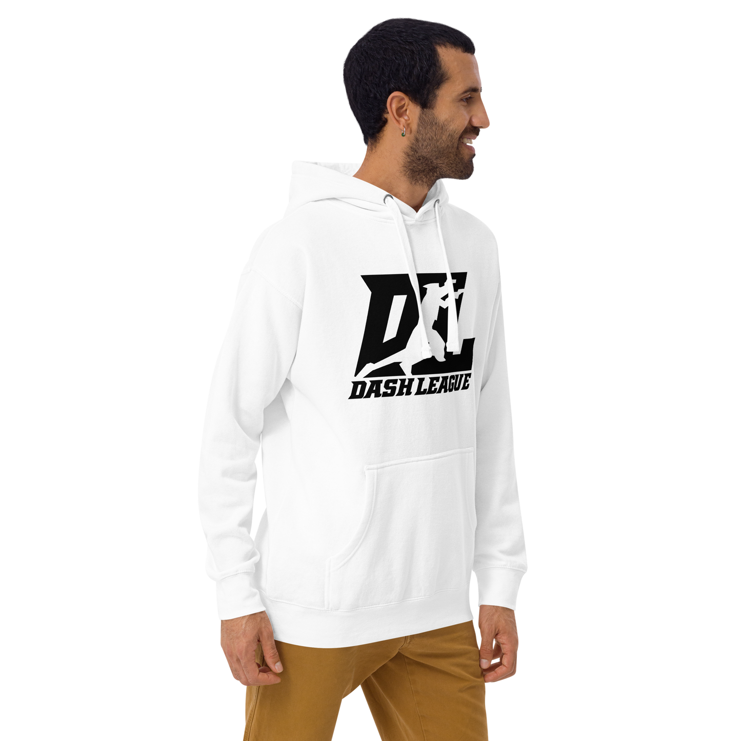 Sudadera unisex con capucha negra con logotipo DL