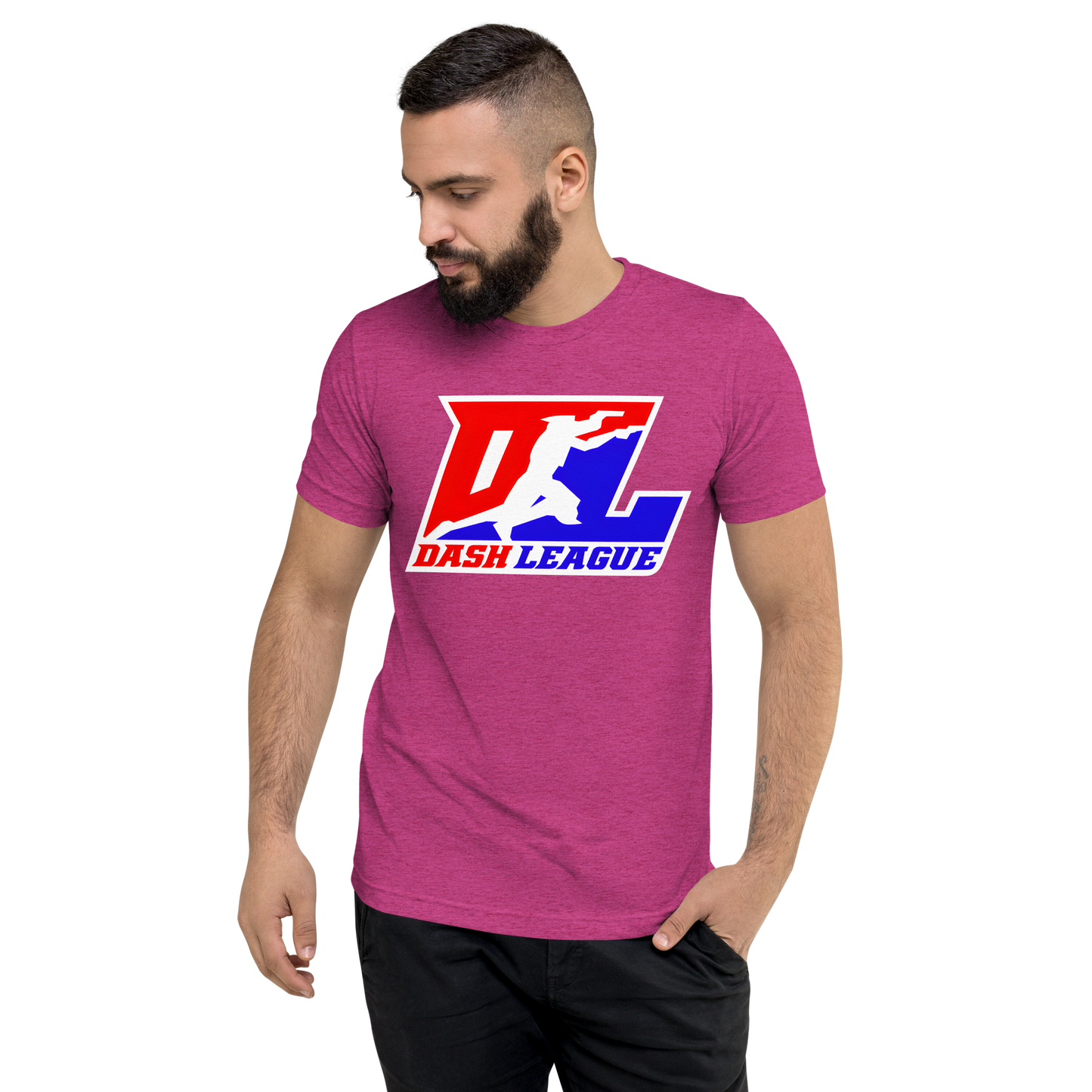 Tri-Blend Shirt Color with White Outline DL Logo (Front+Back)