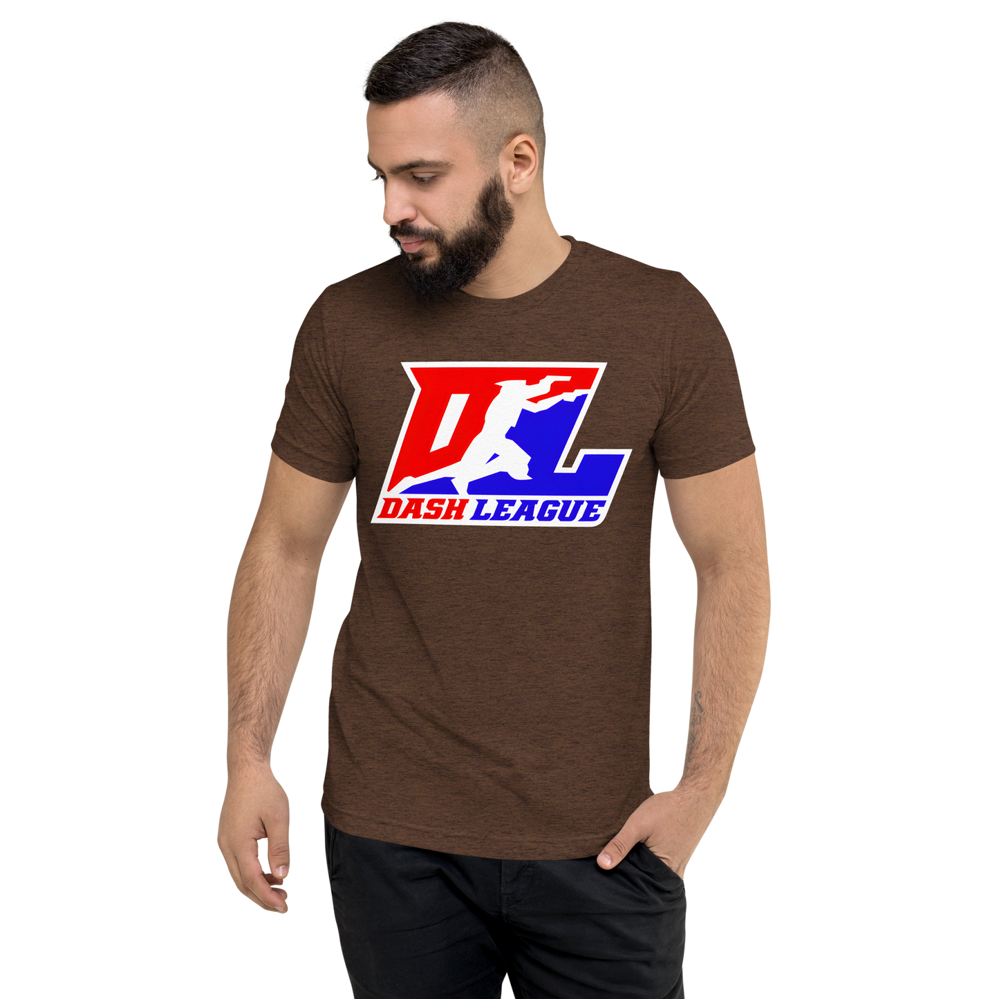 Tri-Blend Shirt Color with White Outline DL Logo (Front+Back)
