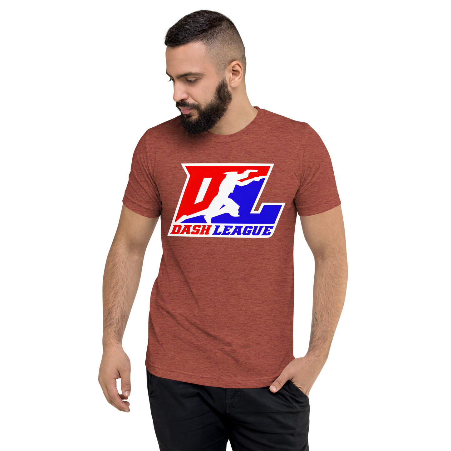 Tri-Blend Shirt Color with White Outline DL Logo (Front+Back)