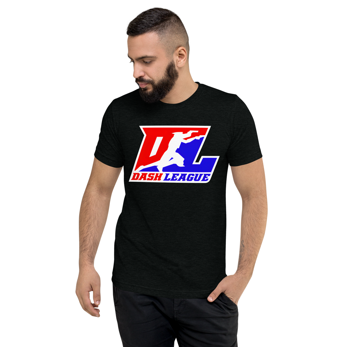Tri-Blend Shirt Color with White Outline DL Logo (Front+Back)