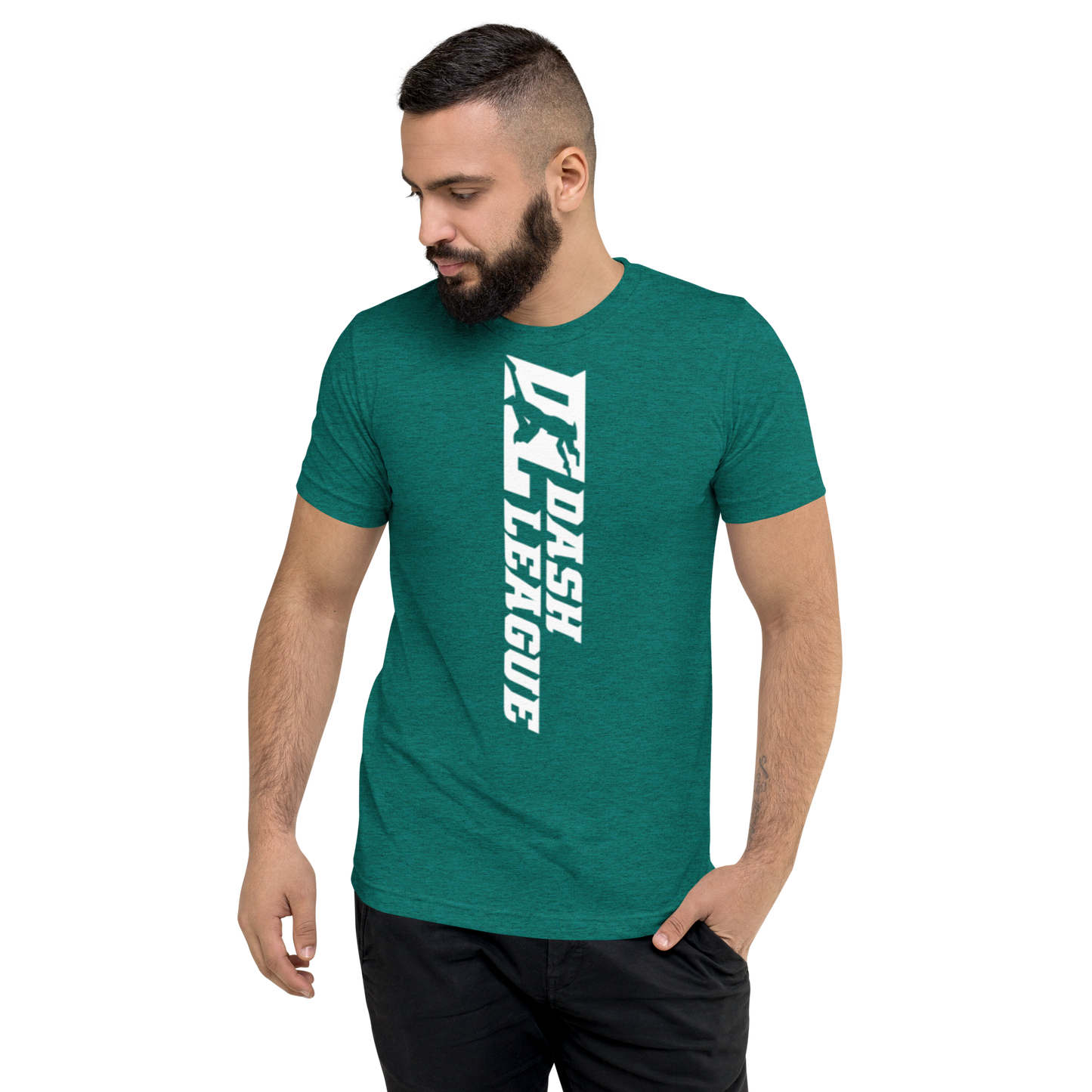 Tri-Blend Shirt White Wide DL Logo (Front+Back)