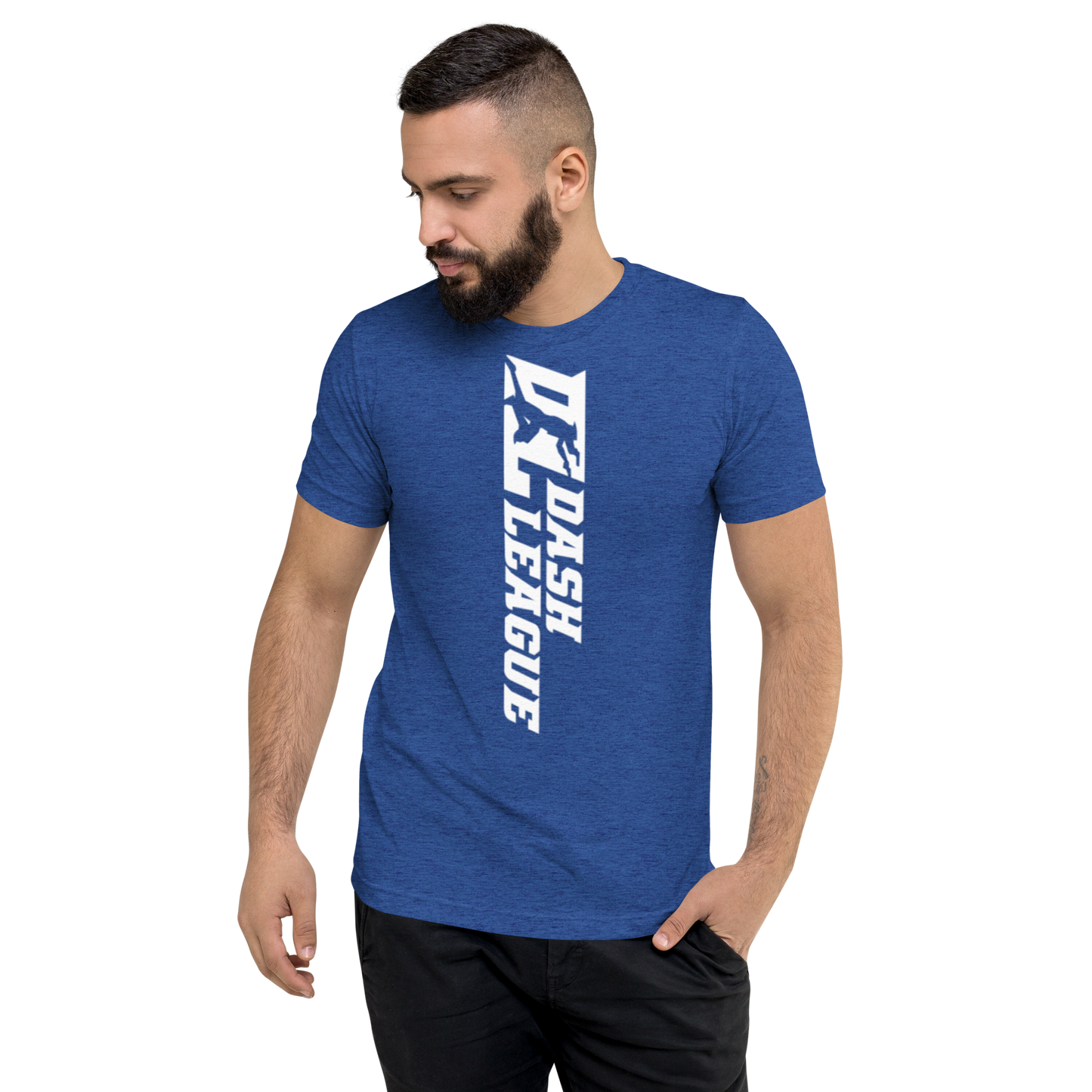 Tri-Blend Shirt White Wide DL Logo (Front+Back)