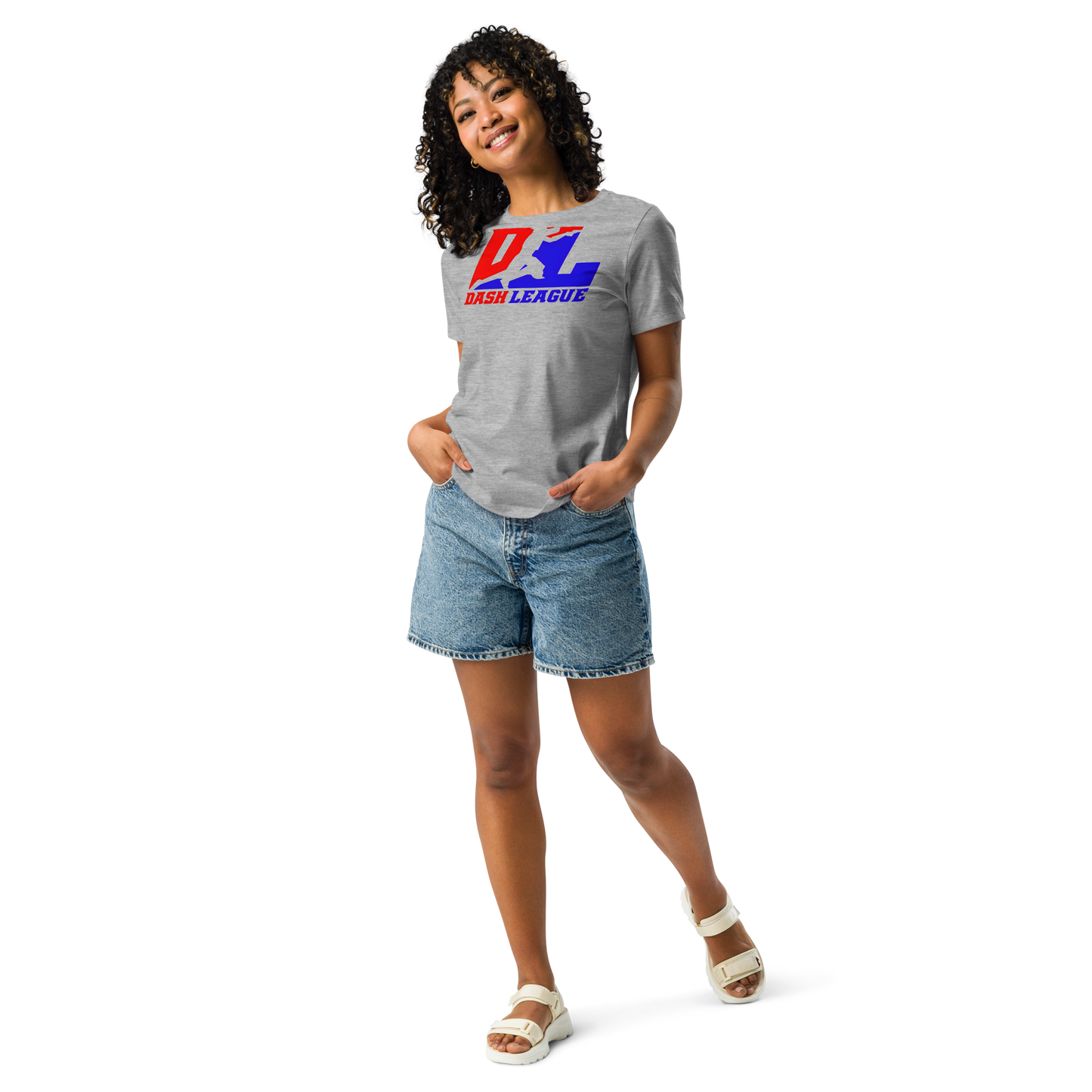 Camiseta relajada para mujer con logotipo DL en color