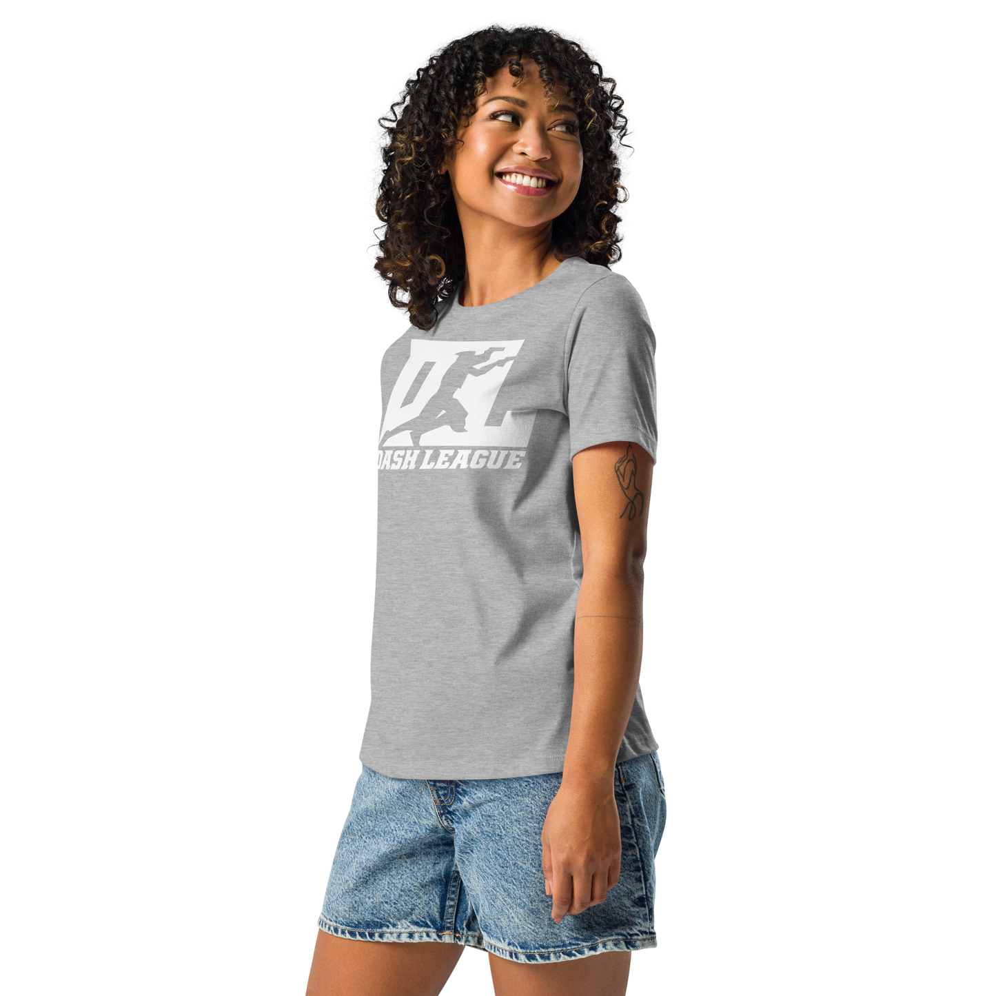T-shirt décontracté pour femme avec logo DL blanc