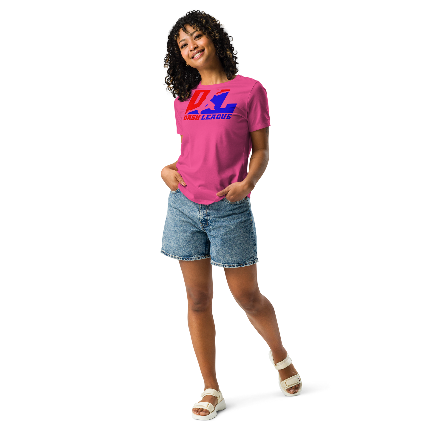 Camiseta relajada para mujer con logotipo DL en color