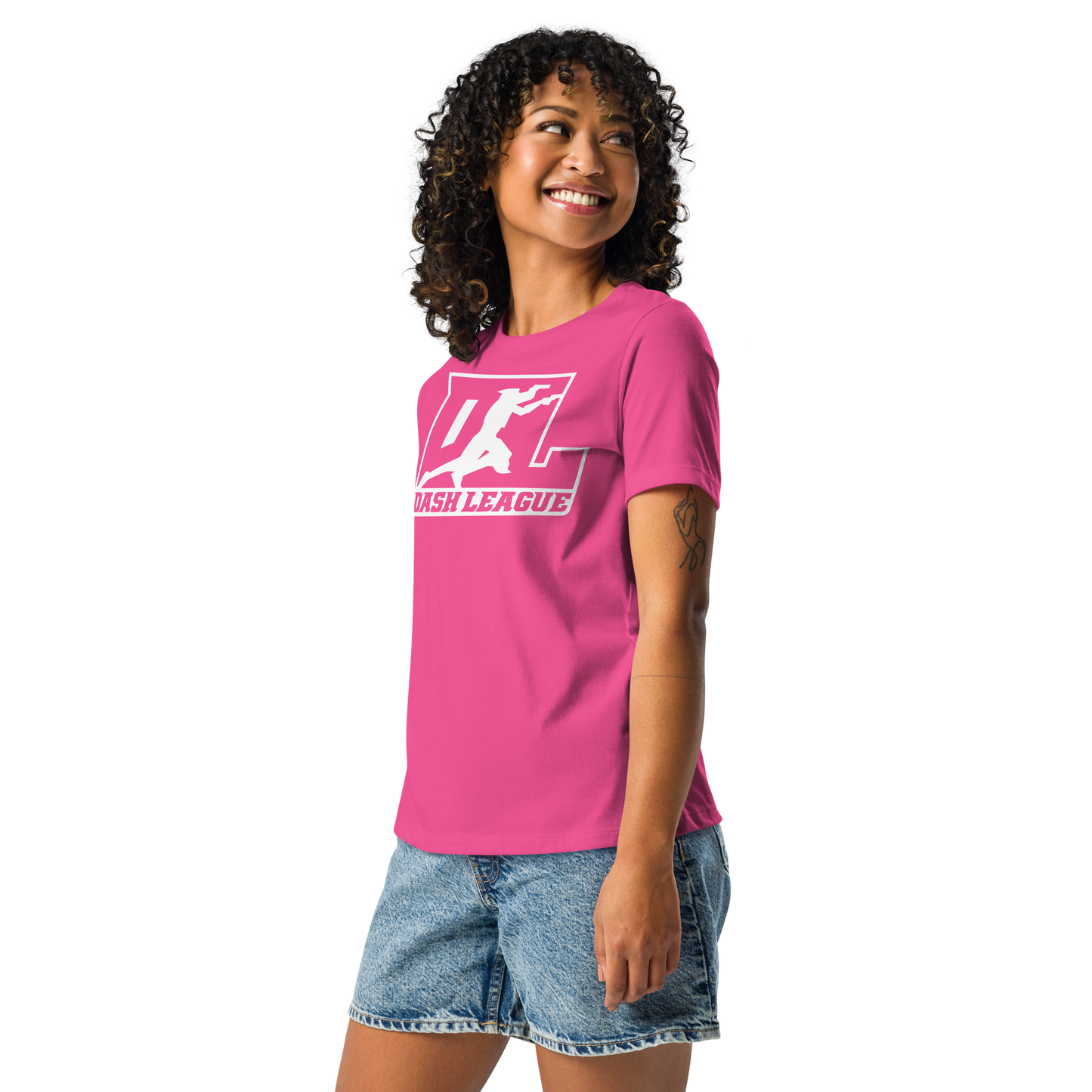 Camiseta holgada para mujer con logotipo DL en blanco