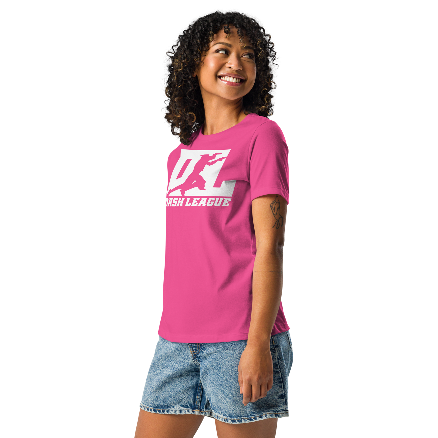 T-shirt décontracté pour femme avec logo DL blanc