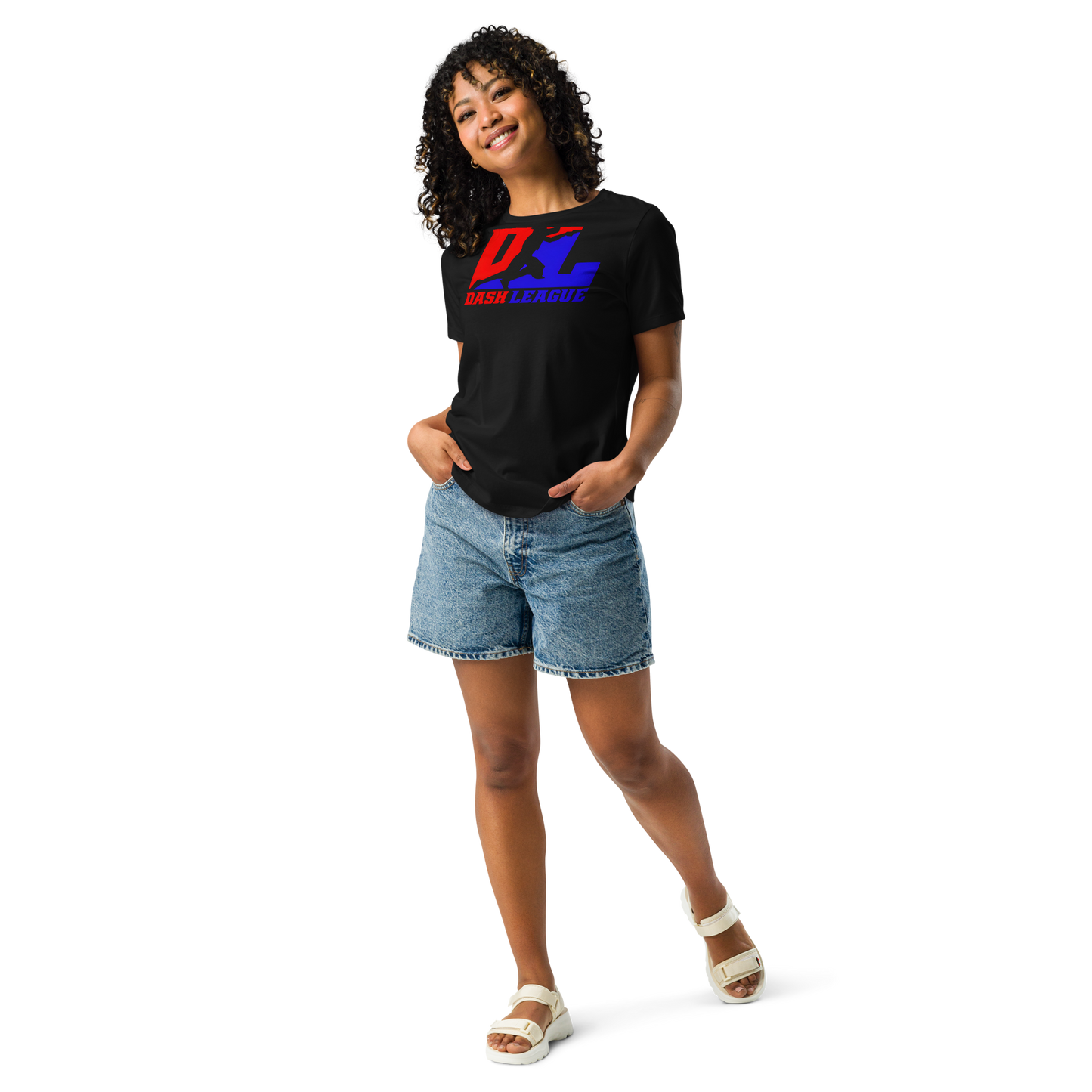 Camiseta relajada para mujer con logotipo DL en color