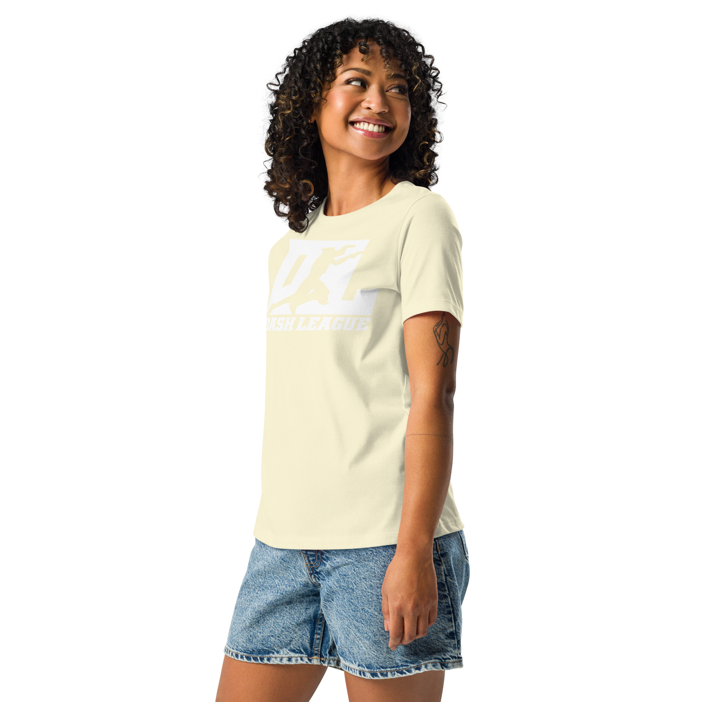 T-shirt décontracté pour femme avec logo DL blanc