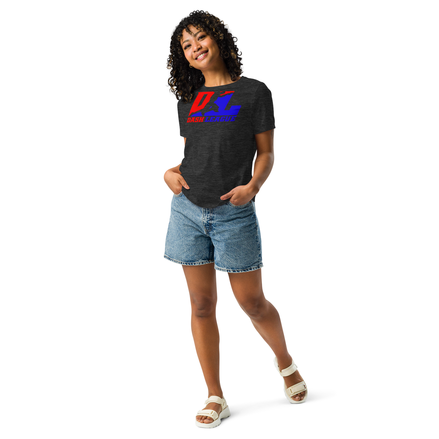 Camiseta relajada para mujer con logotipo DL en color