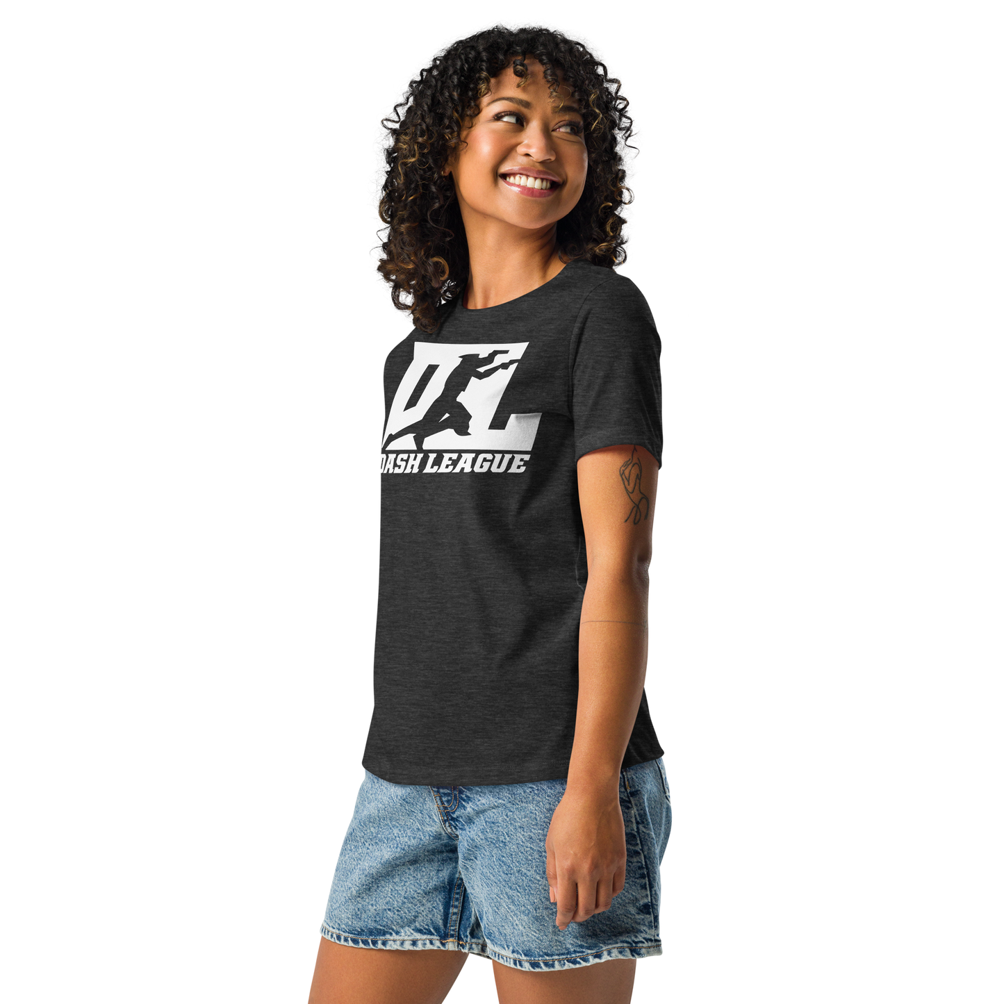 T-shirt décontracté pour femme avec logo DL blanc