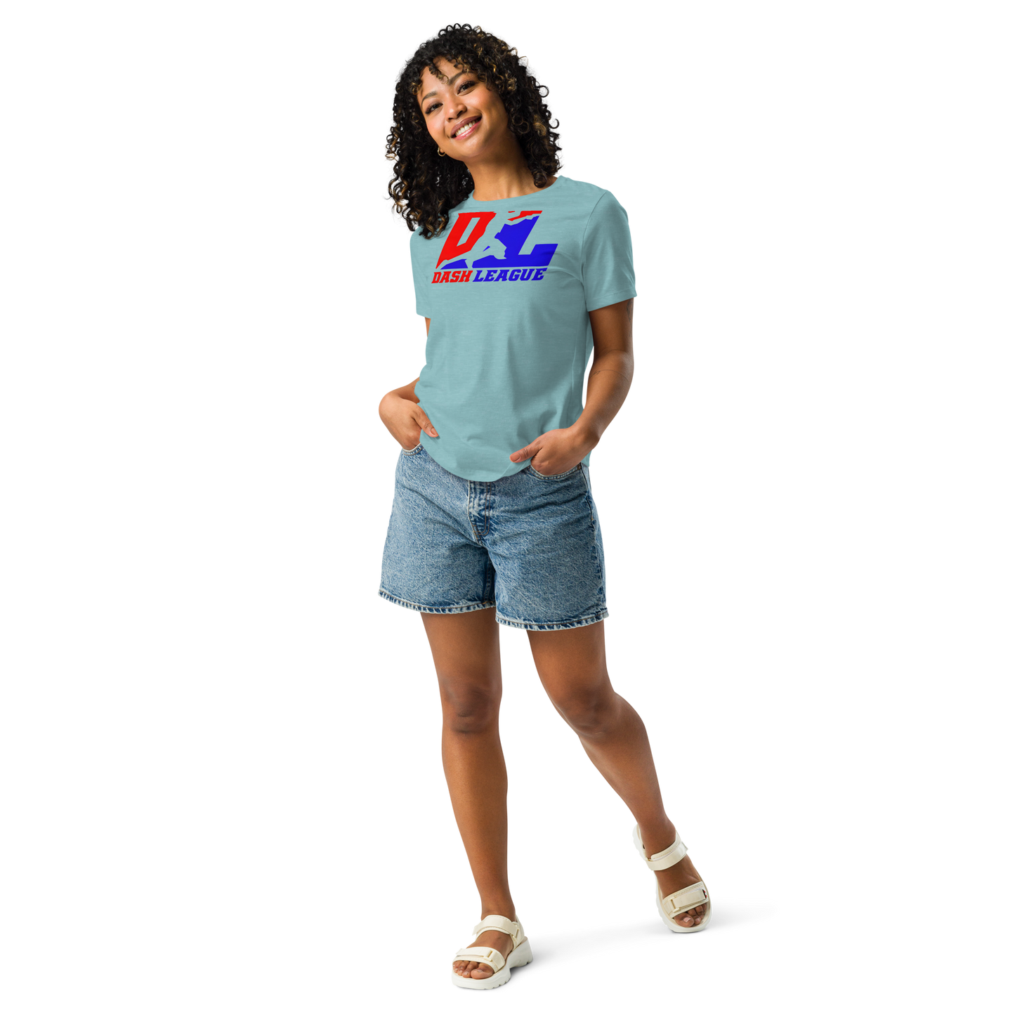 Camiseta relajada para mujer con logotipo DL en color