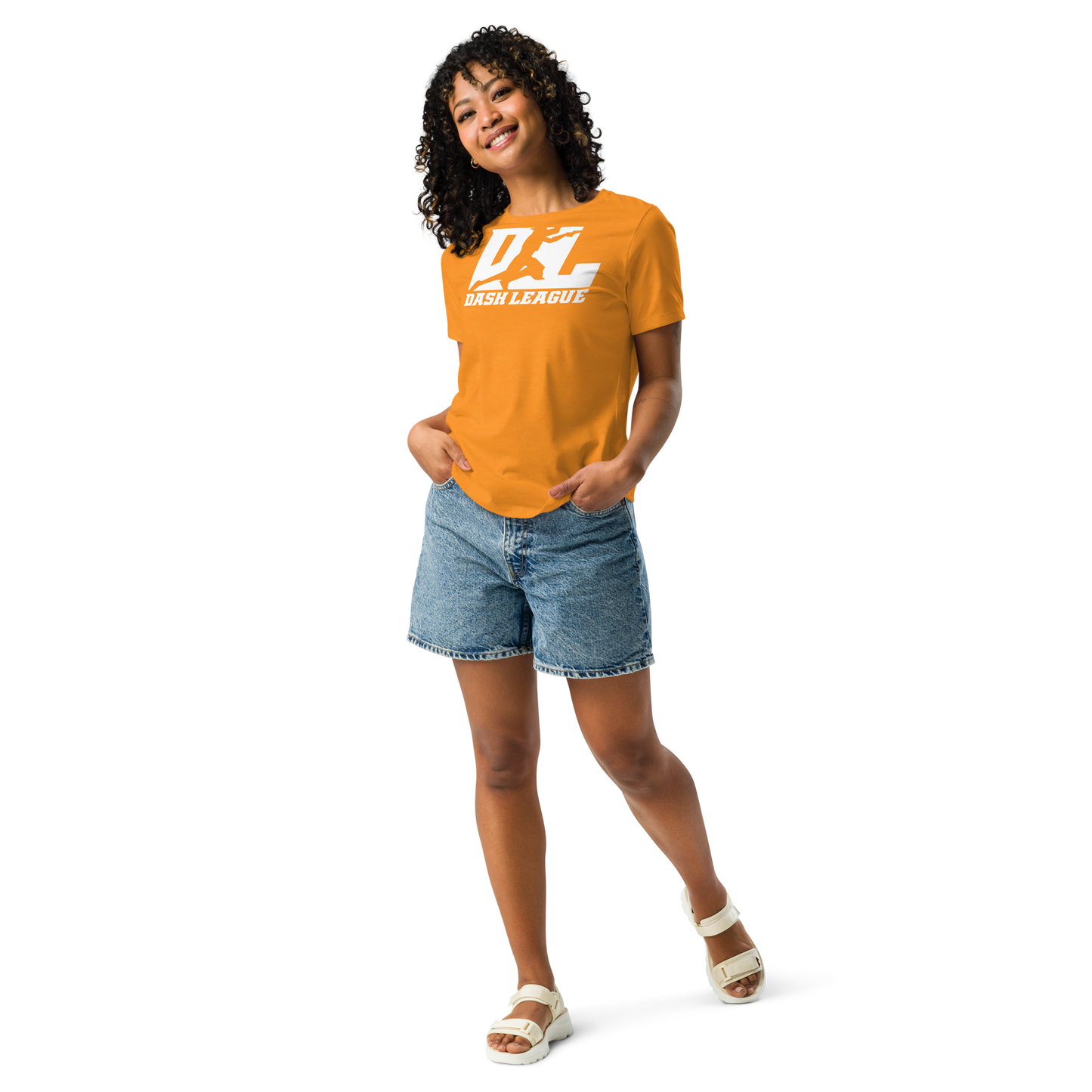 T-shirt décontracté pour femme avec logo DL blanc