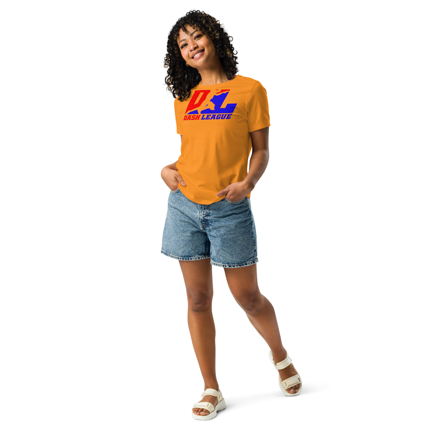 Camiseta relajada para mujer con logotipo DL en color
