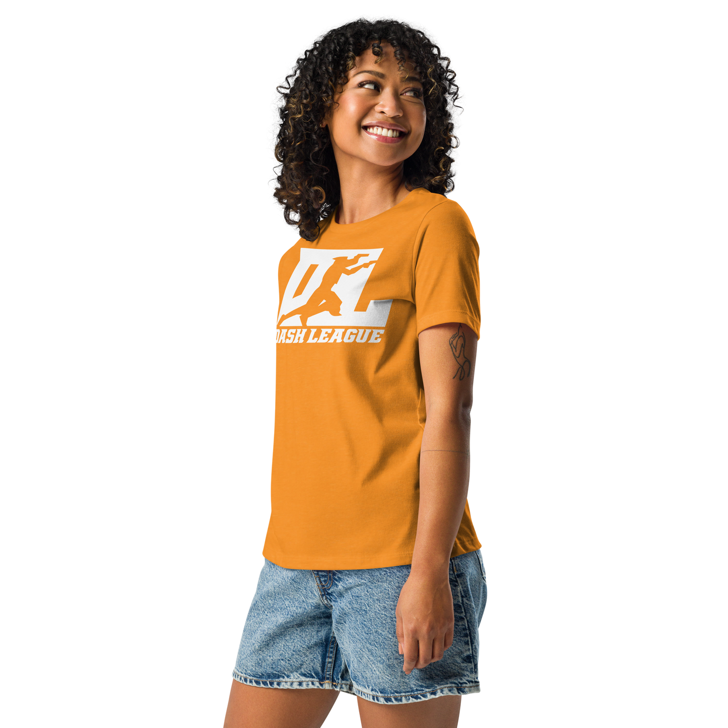 T-shirt décontracté pour femme avec logo DL blanc
