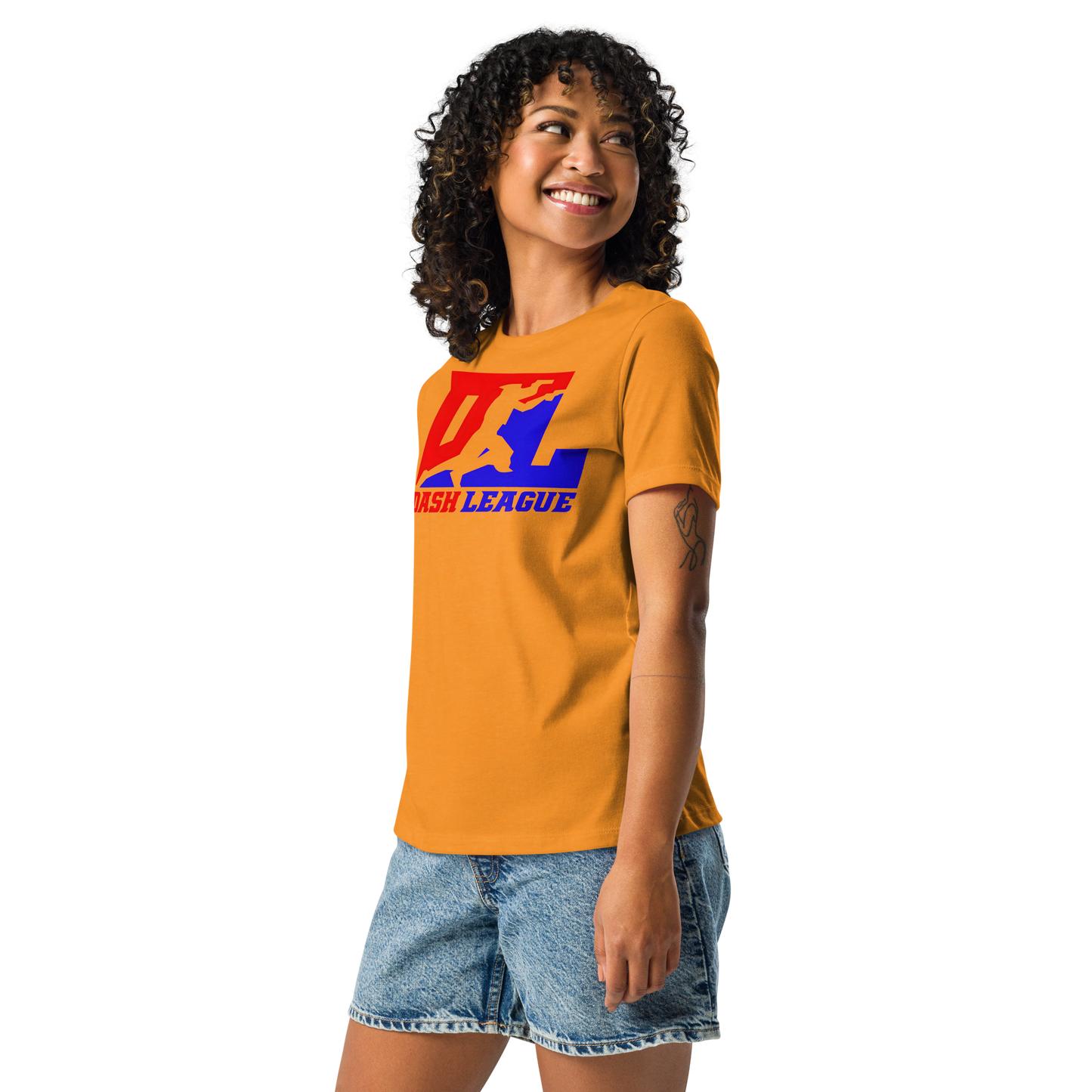 Camiseta relajada para mujer con logotipo DL en color
