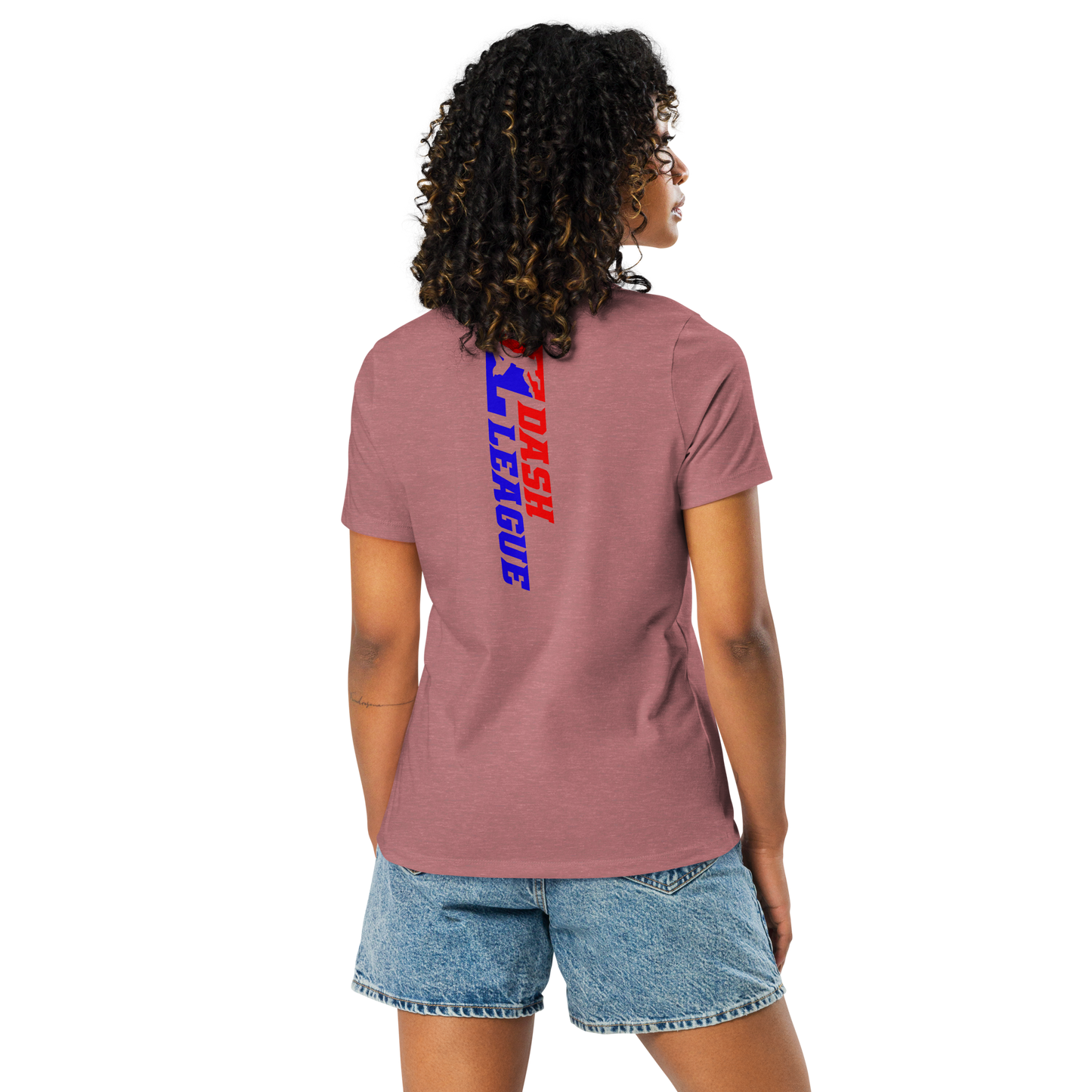 Camiseta holgada para mujer con logotipo DL de color ancho (delante y detrás)