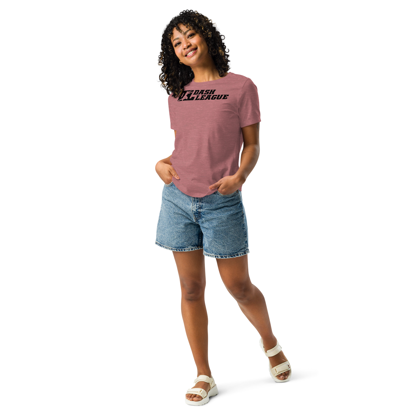 Camiseta holgada negra con logotipo DL para mujer