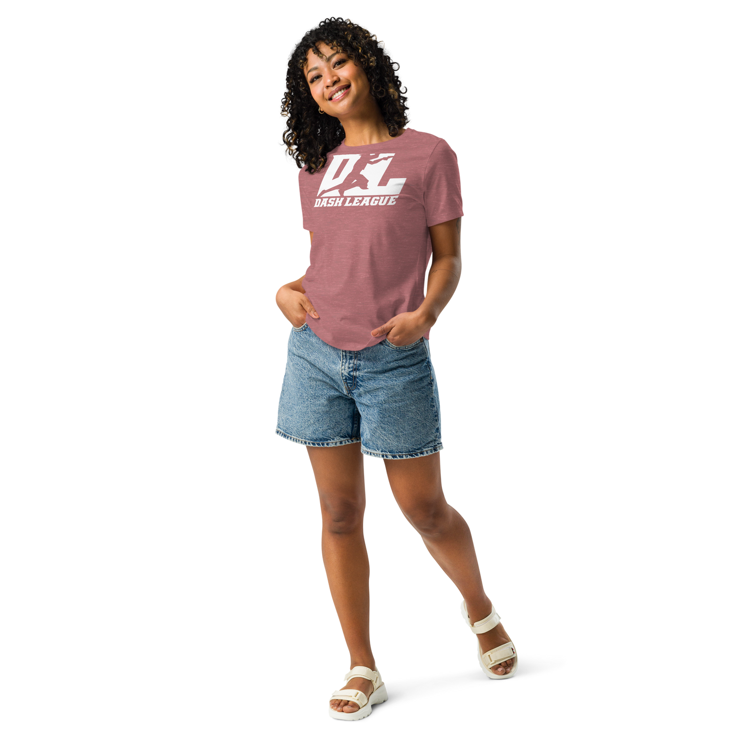 T-shirt décontracté pour femme avec logo DL blanc
