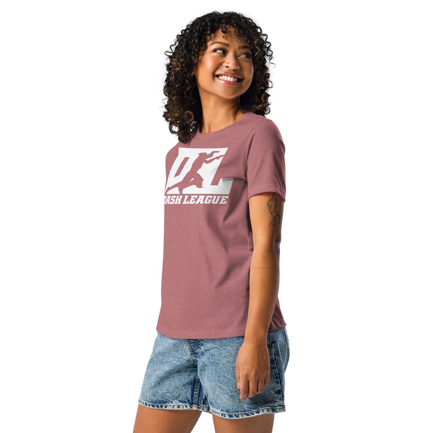 T-shirt décontracté pour femme avec logo DL blanc