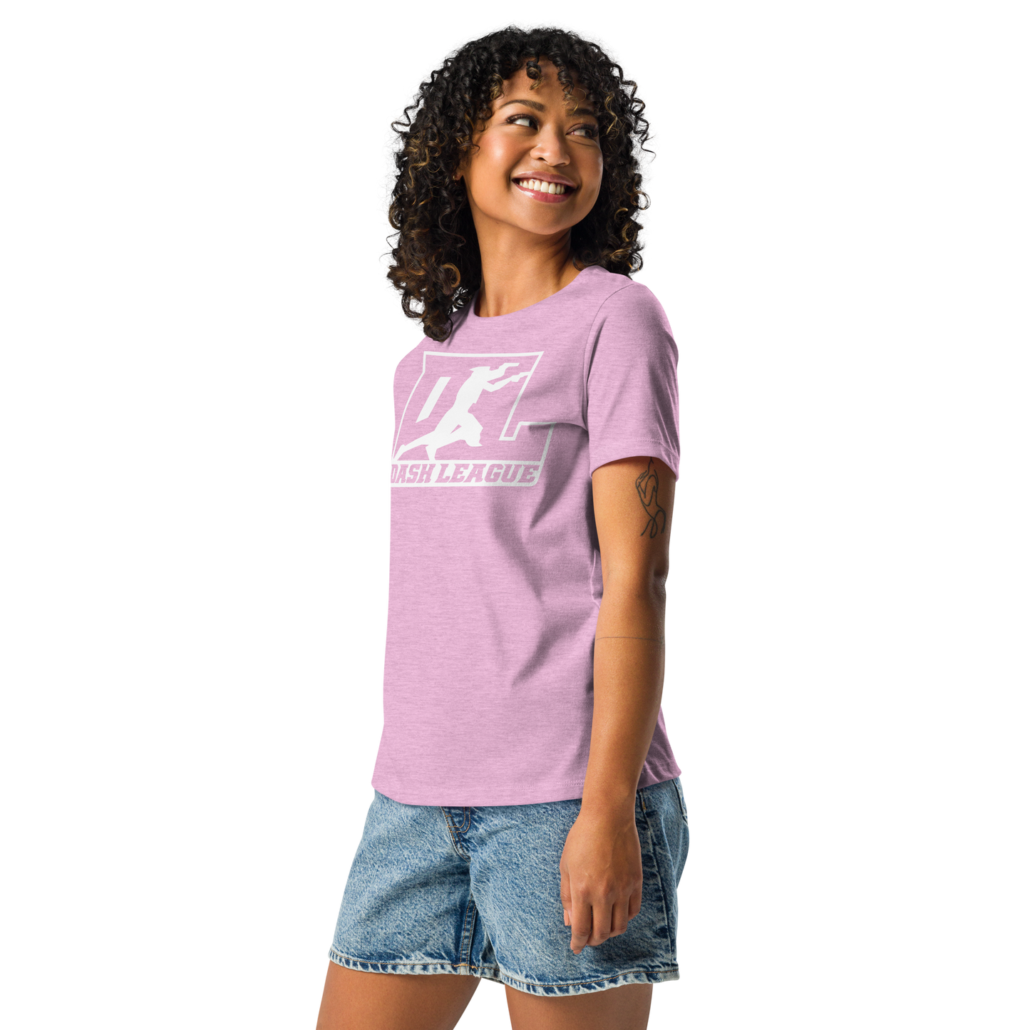 Camiseta holgada para mujer con logotipo DL en blanco