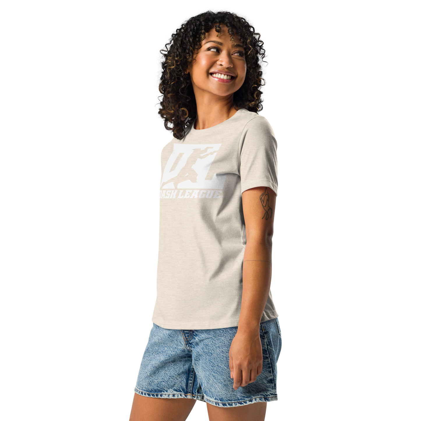 T-shirt décontracté pour femme avec logo DL blanc