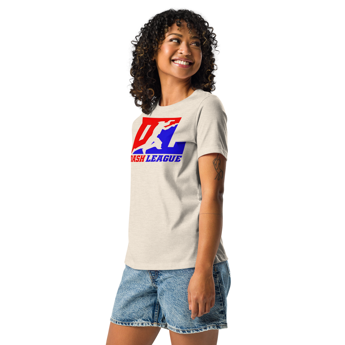 Camiseta relajada para mujer con logotipo DL en color
