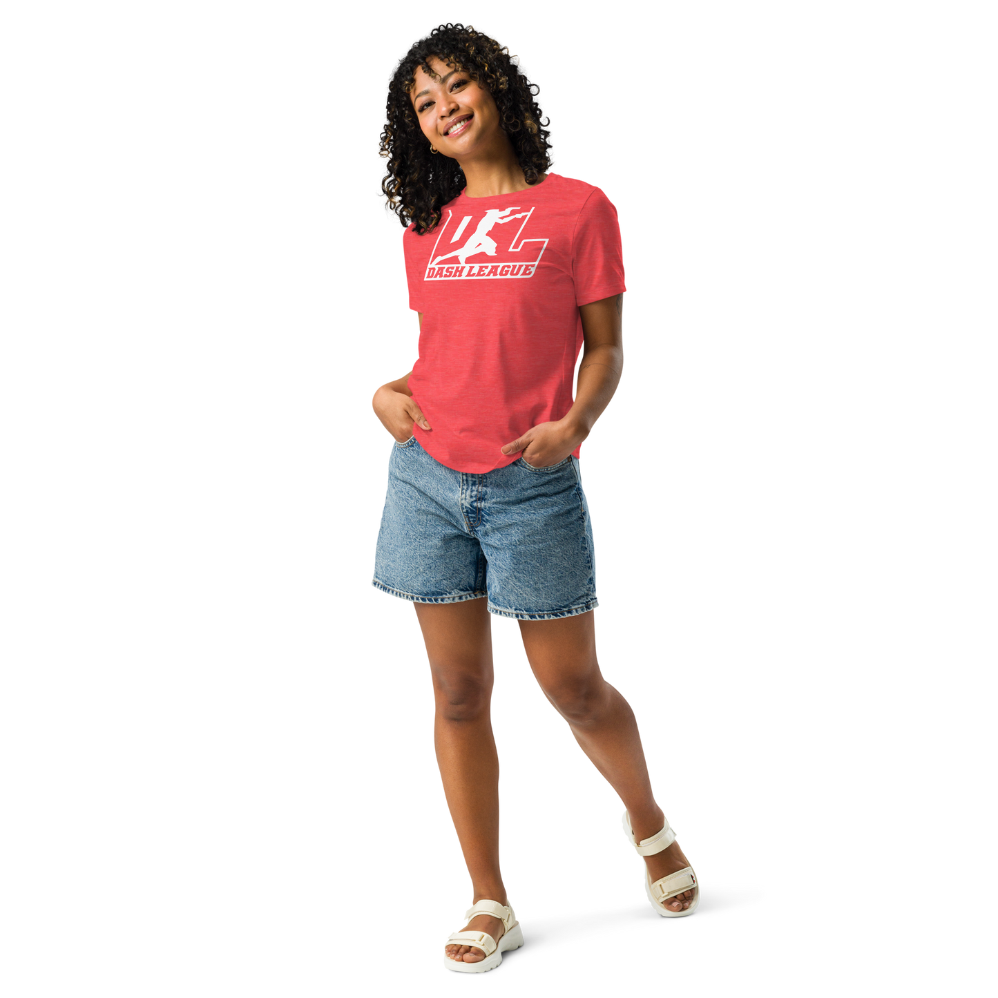 Camiseta holgada para mujer con logotipo DL en blanco