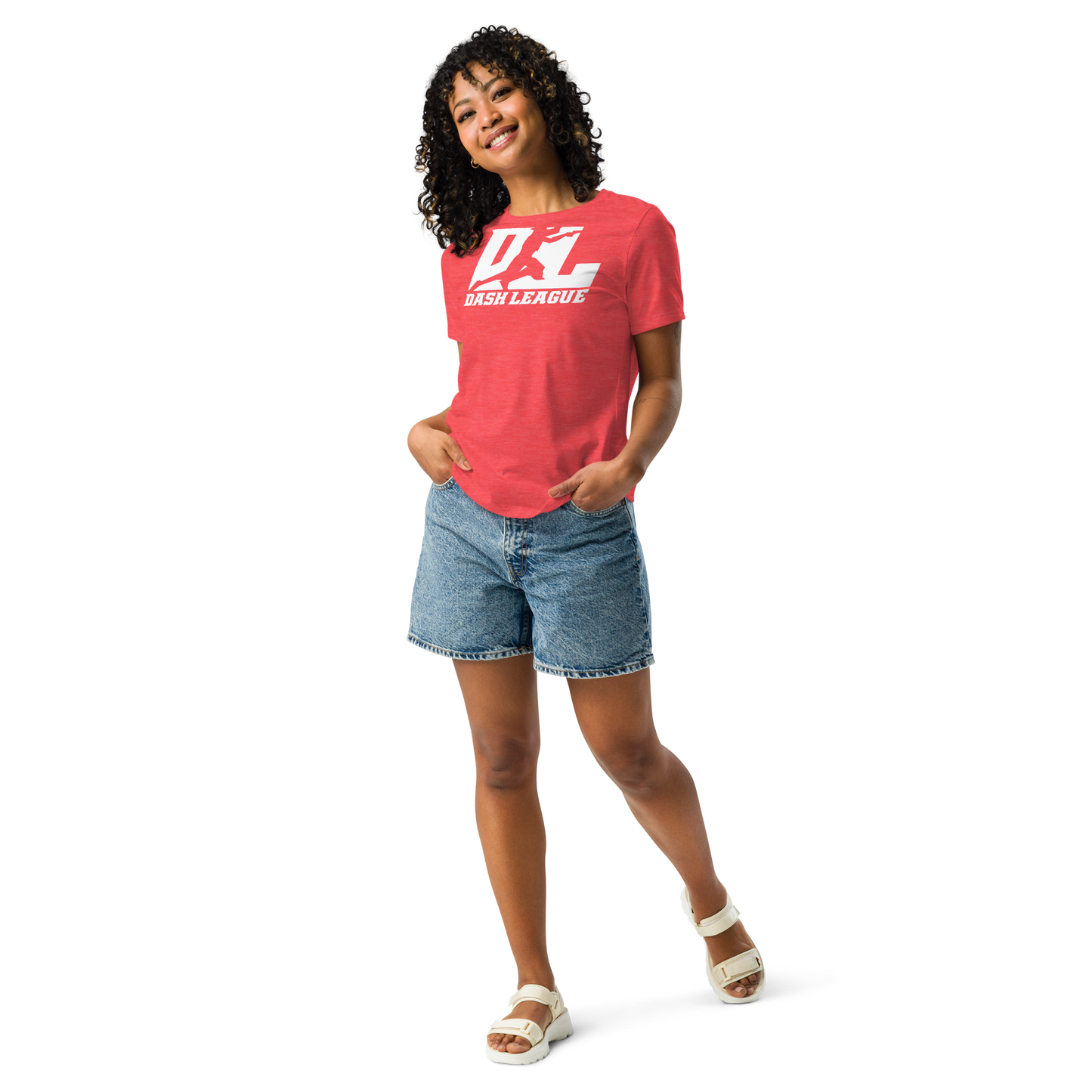 T-shirt décontracté pour femme avec logo DL blanc