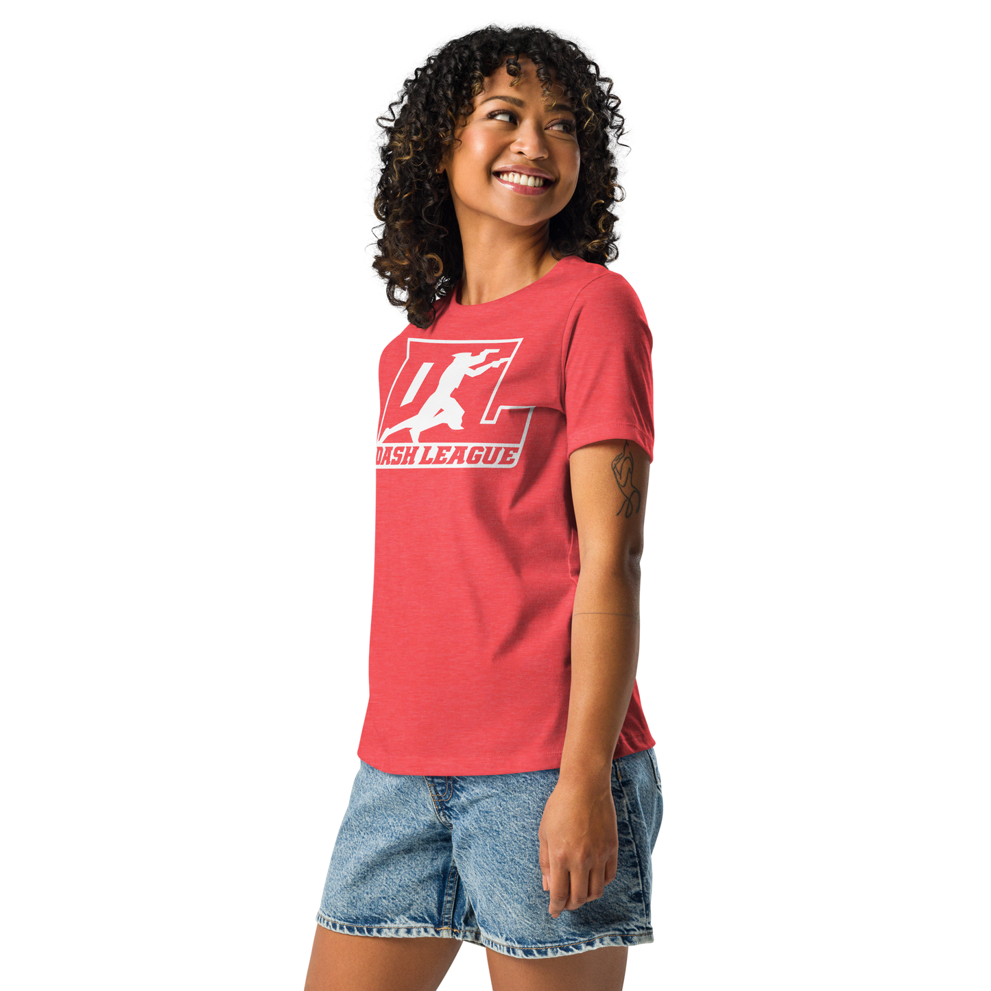 Camiseta holgada para mujer con logotipo DL en blanco