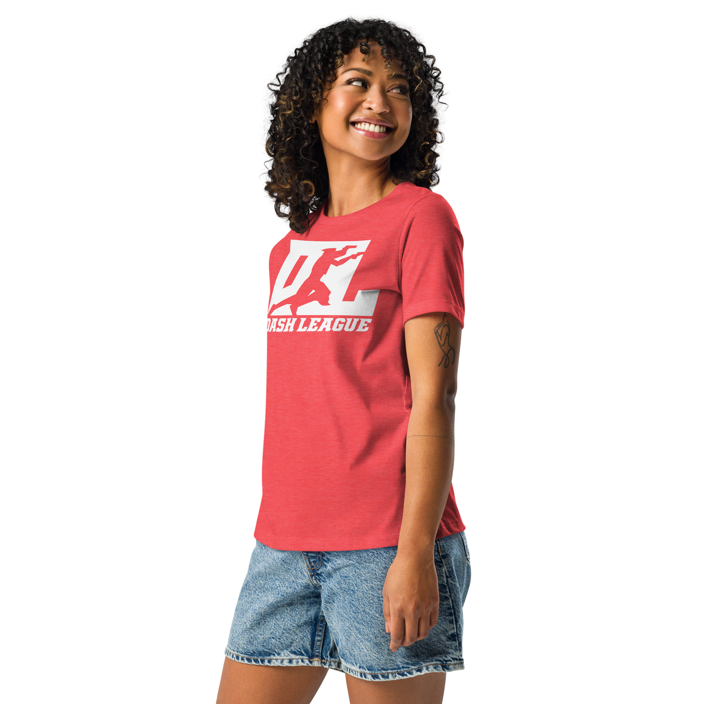 T-shirt décontracté pour femme avec logo DL blanc