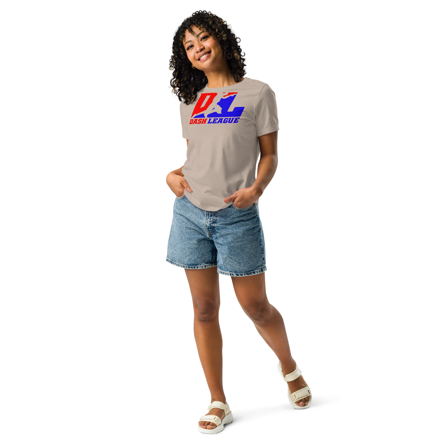 Camiseta relajada para mujer con logotipo DL en color