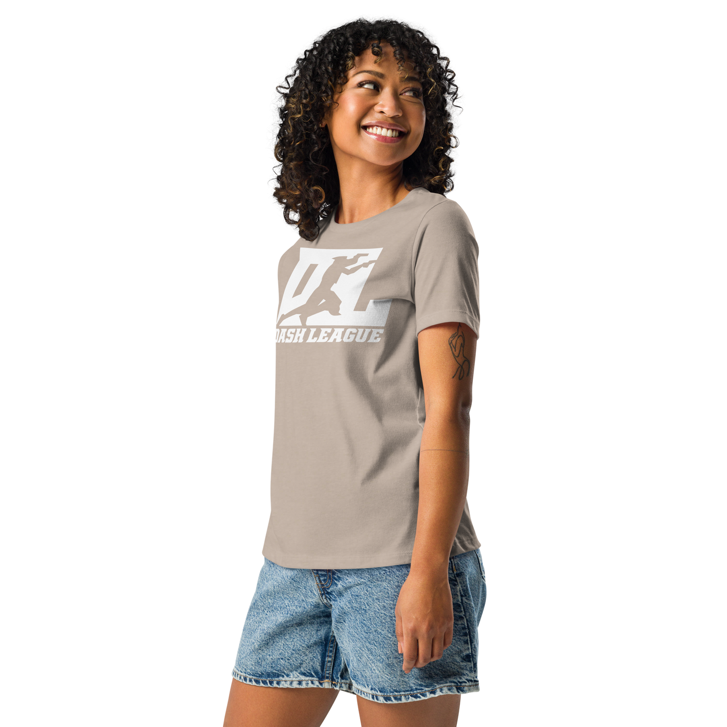 T-shirt décontracté pour femme avec logo DL blanc
