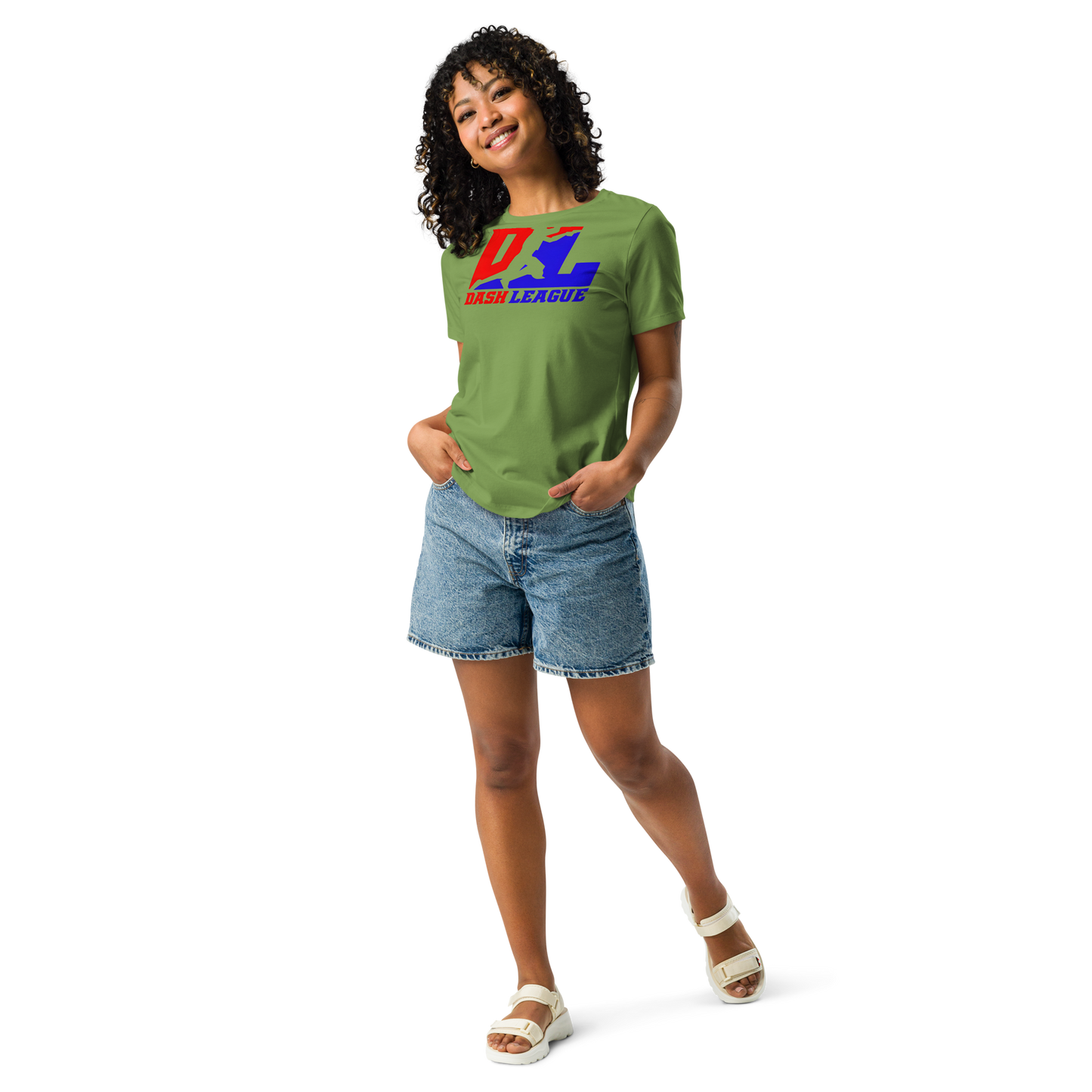 Camiseta relajada para mujer con logotipo DL en color
