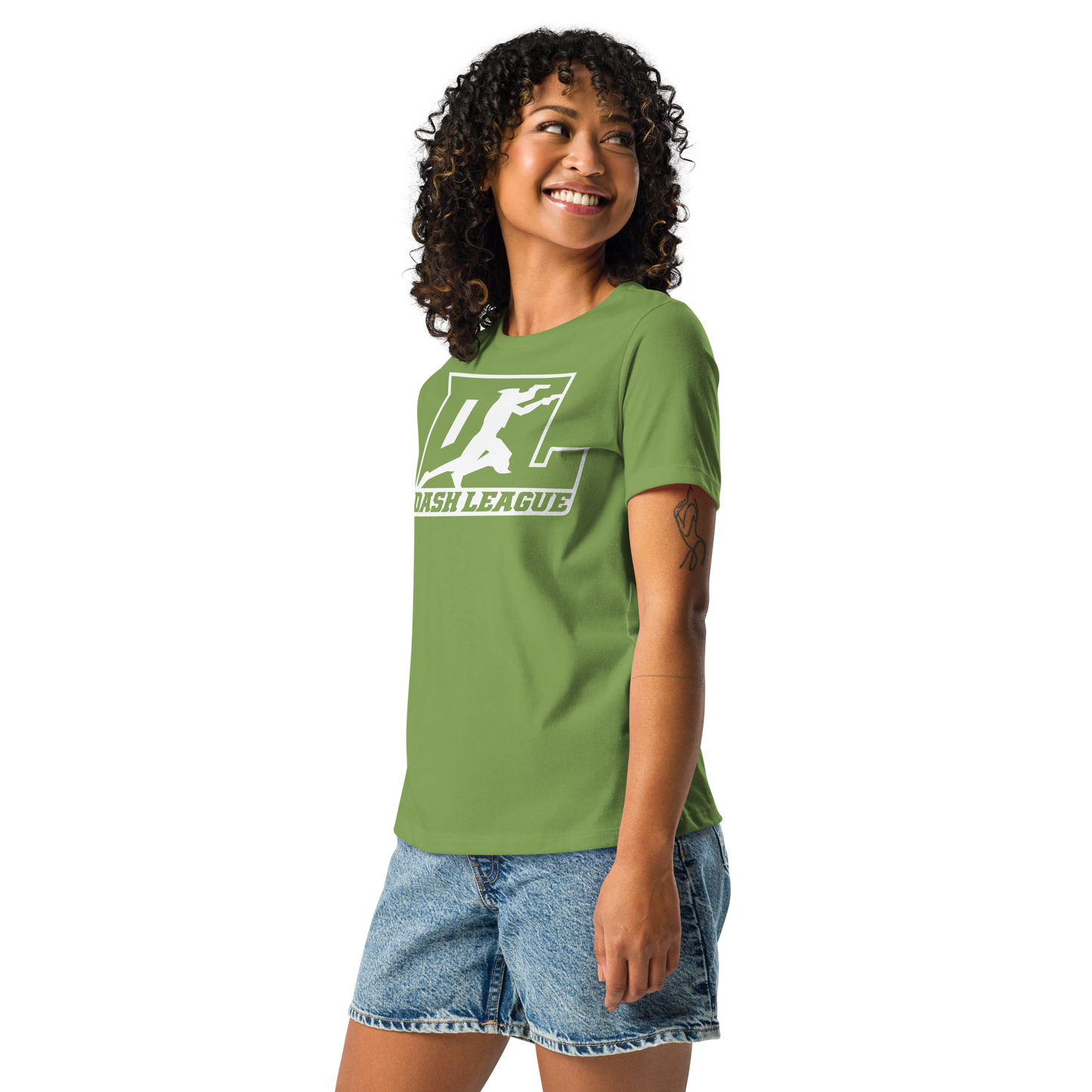 Camiseta holgada para mujer con logotipo DL en blanco