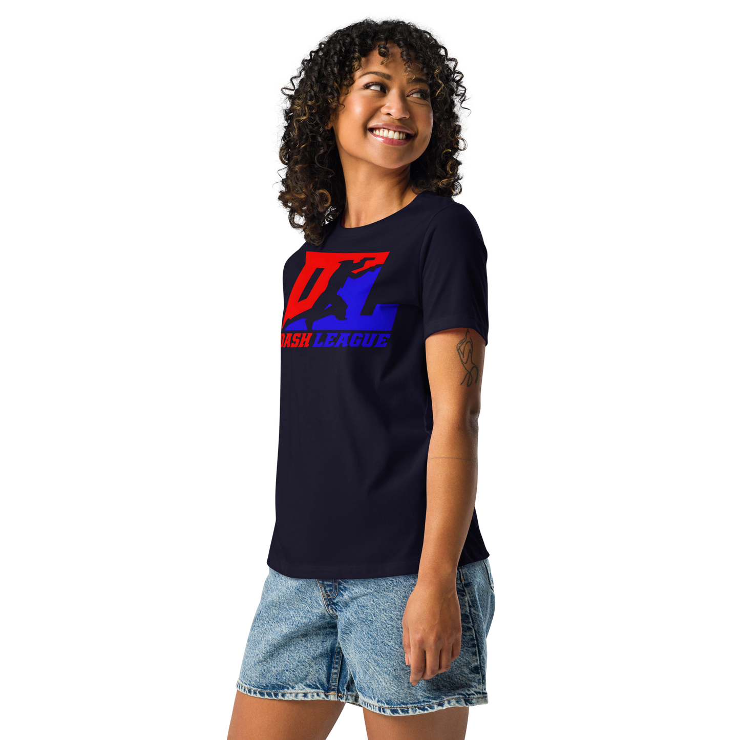 Camiseta relajada para mujer con logotipo DL en color