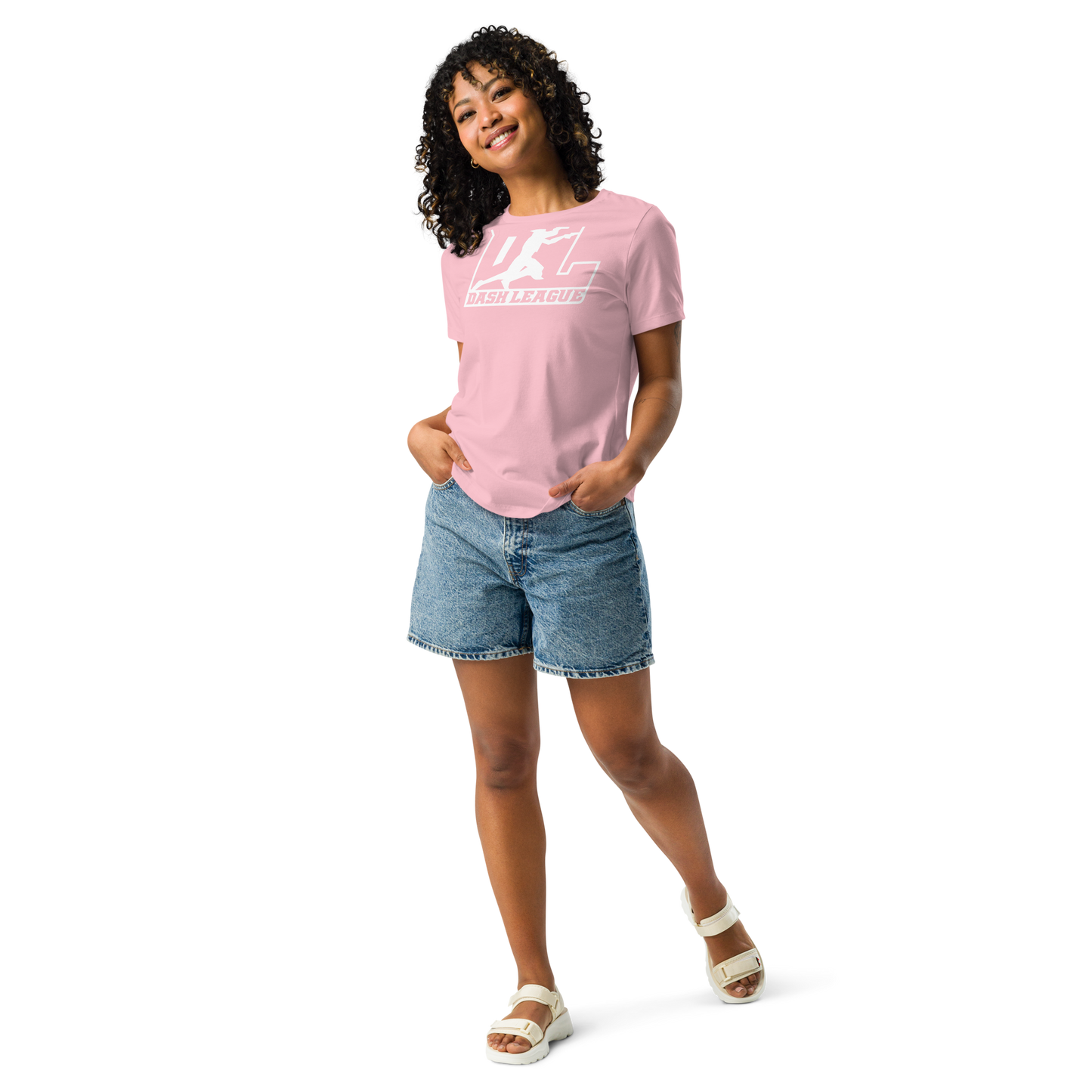 Camiseta holgada para mujer con logotipo DL en blanco