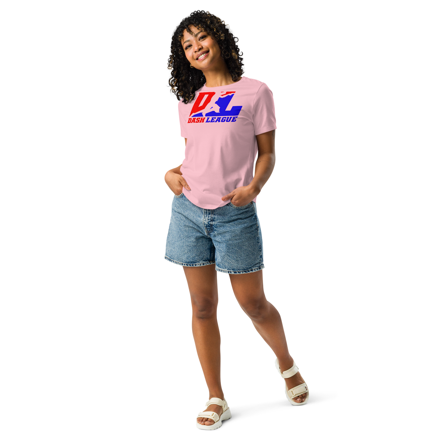 Camiseta relajada para mujer con logotipo DL en color