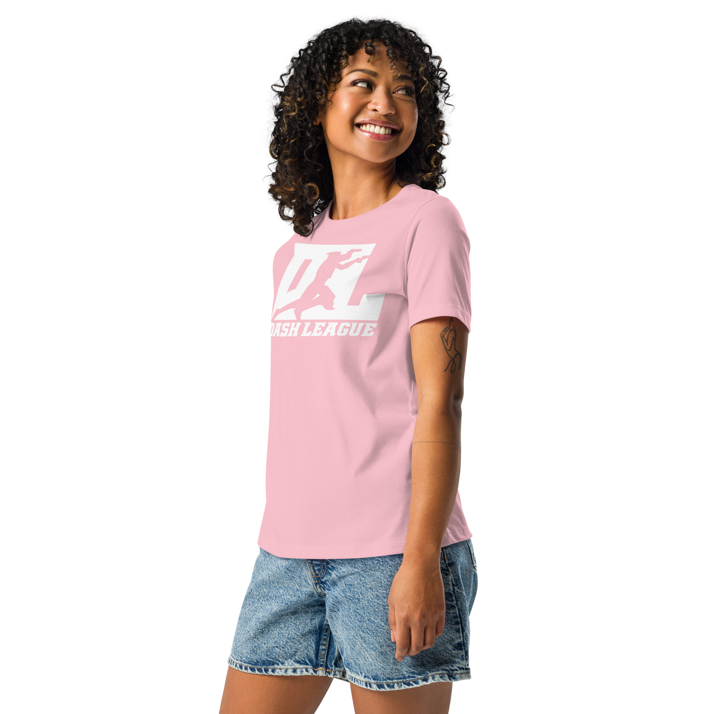 T-shirt décontracté pour femme avec logo DL blanc
