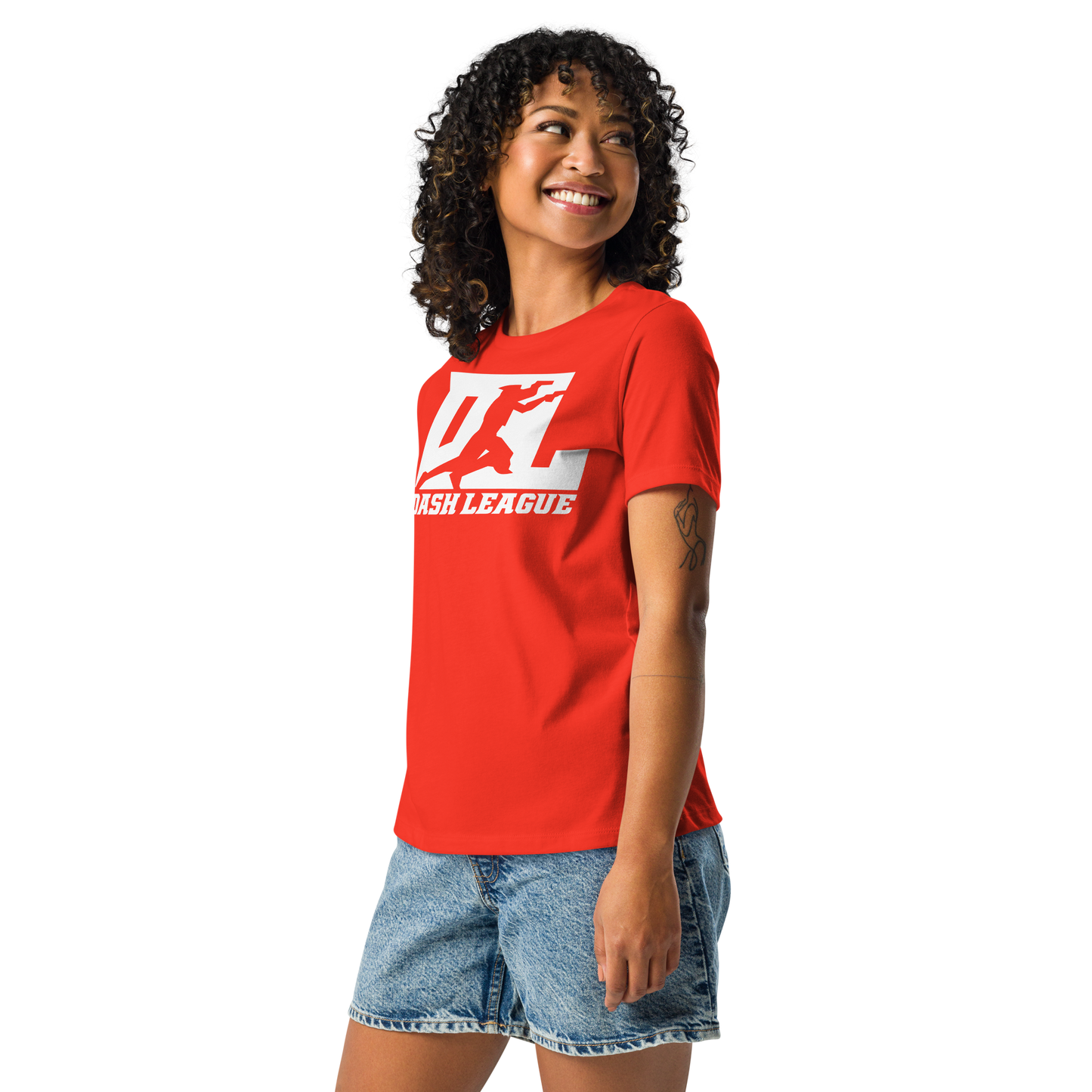 T-shirt décontracté pour femme avec logo DL blanc
