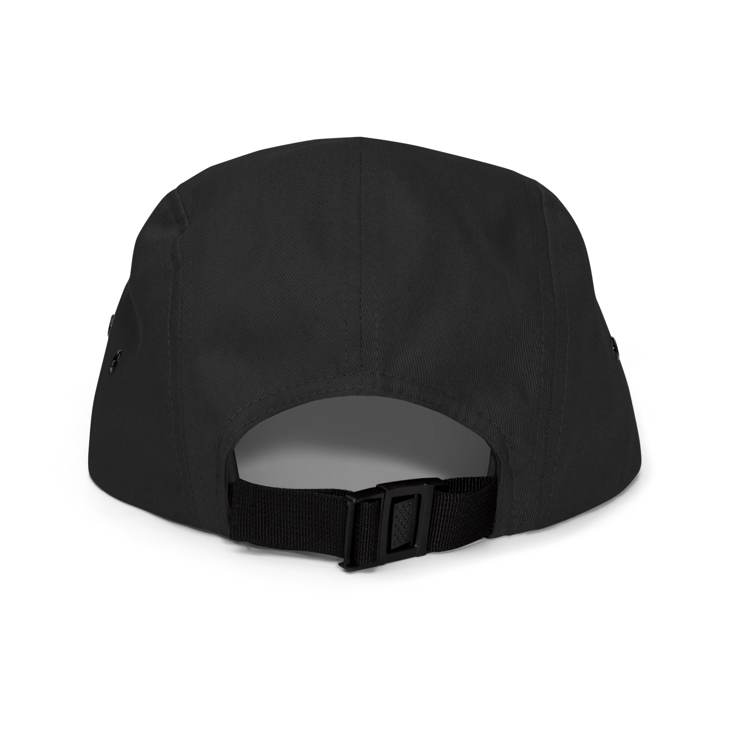 Five Panel Cap Black with White Outline DL Logo