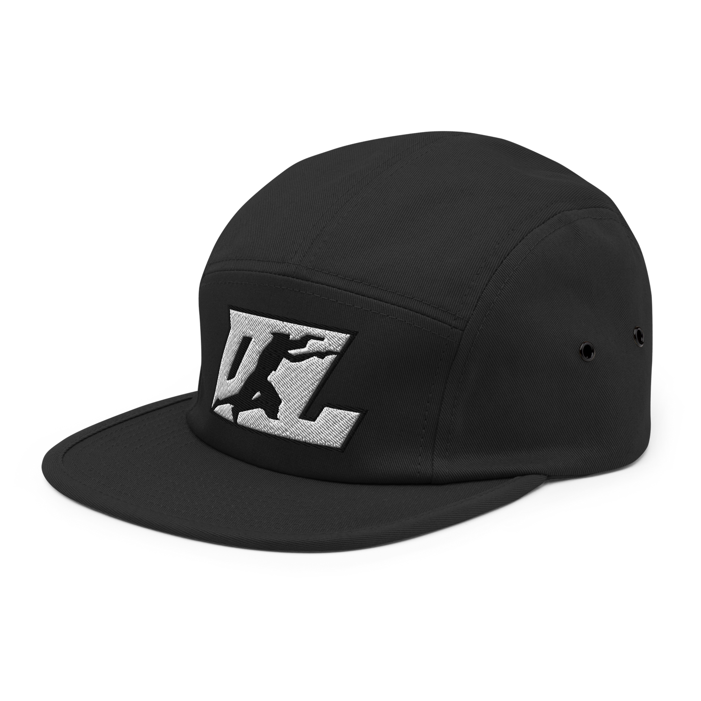 Cap White with Black Outline DL Logo (Front+Back)