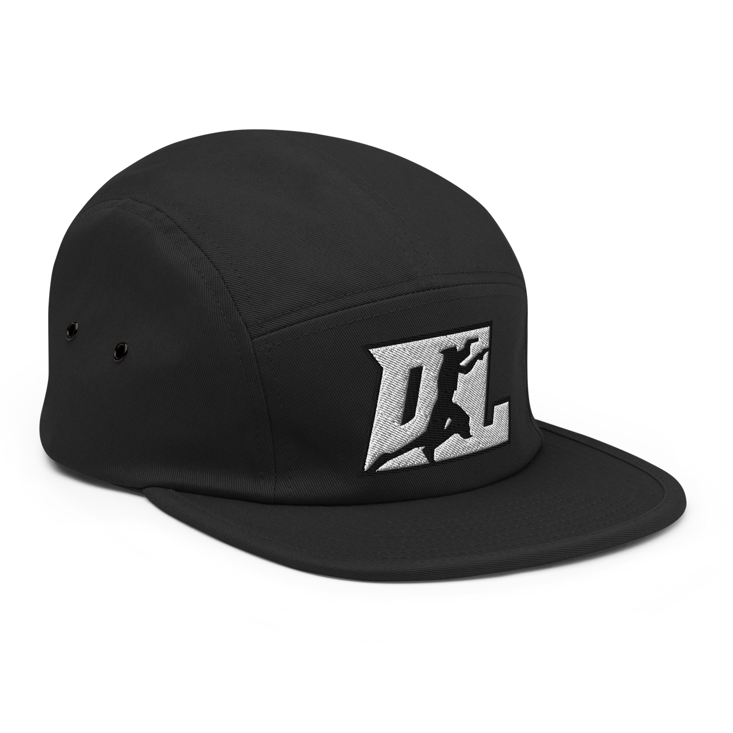 Cap White with Black Outline DL Logo (Front+Back)